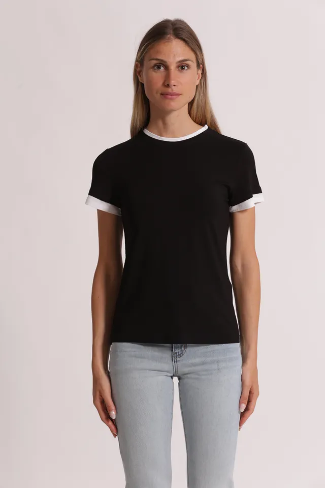 Mimi Mua T-Shirt Bordi a Contrasto maglietta viscosa