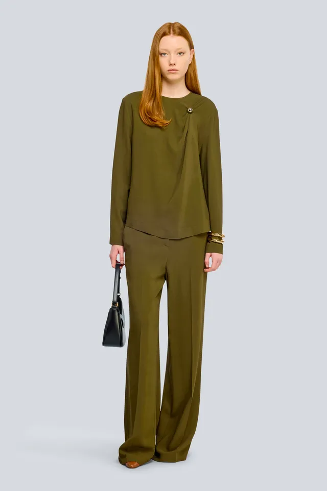 Semicouture Chloe Y6WL07 blusa verde cadì
