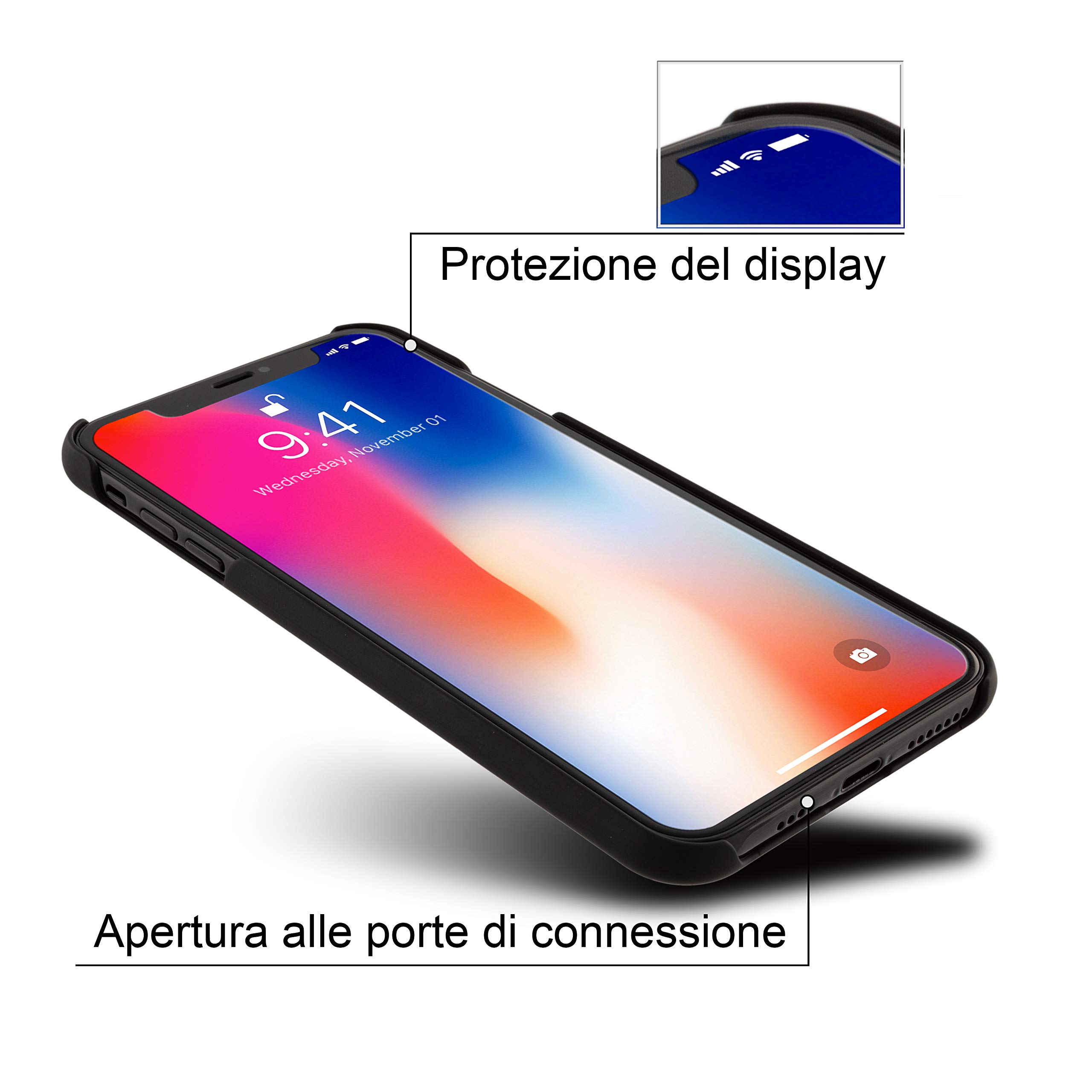 Marcelo Burlon County of Milan custodia iPhone XS Max antiurto vetro 9H
