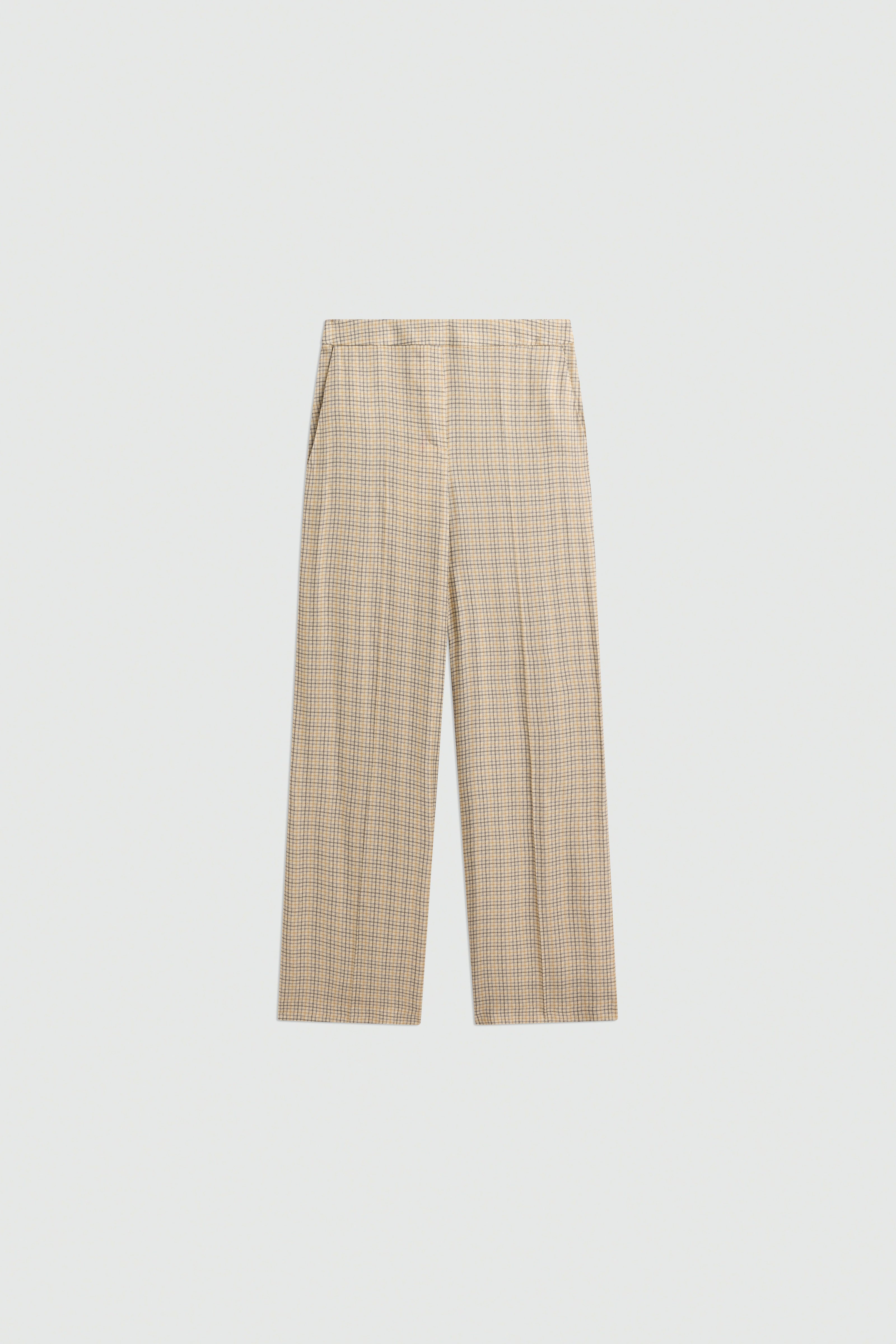 Semicouture Judie Y6WS27 pantalone check crusca dritto