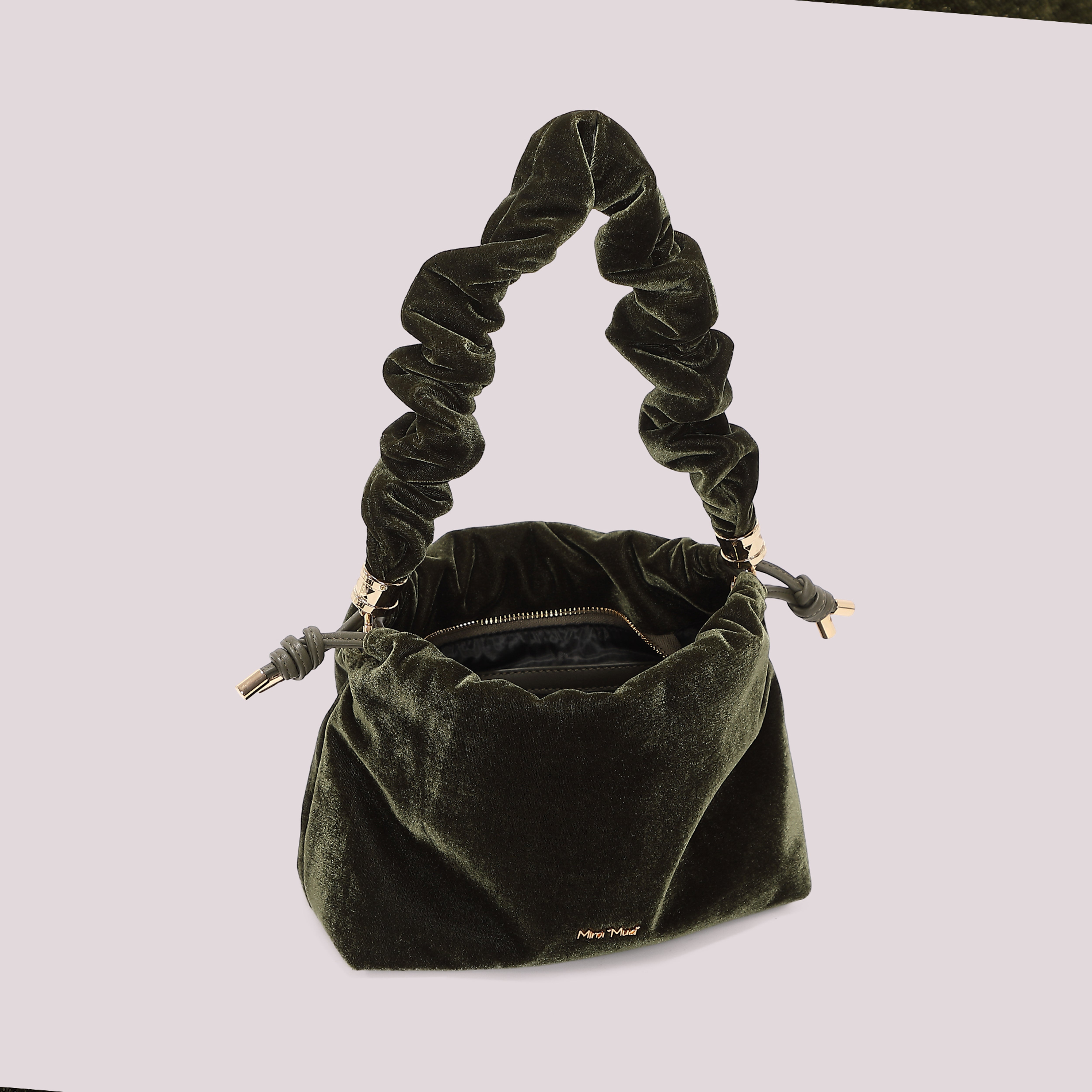 Mimi Mua Borsa a Spalla in Velluto Nera