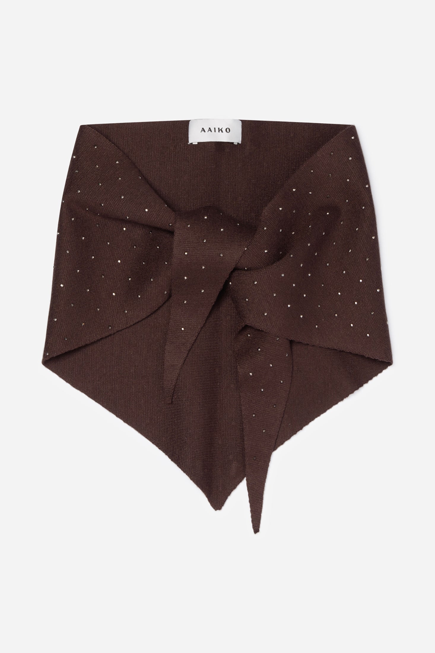 Aaiko Janel sciarpa marrone scuro strass