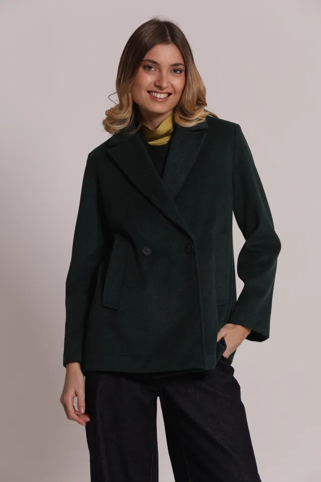 Mimi Mua Giaccone Corto Sfoderato Verde Till Cappotto