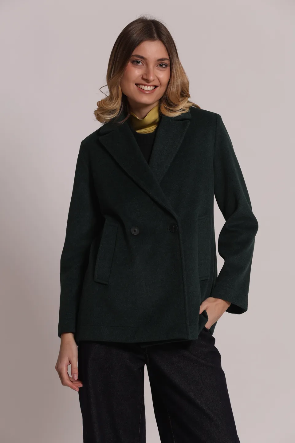 Mimi Mua Giaccone Corto Sfoderato Verde Till Cappotto