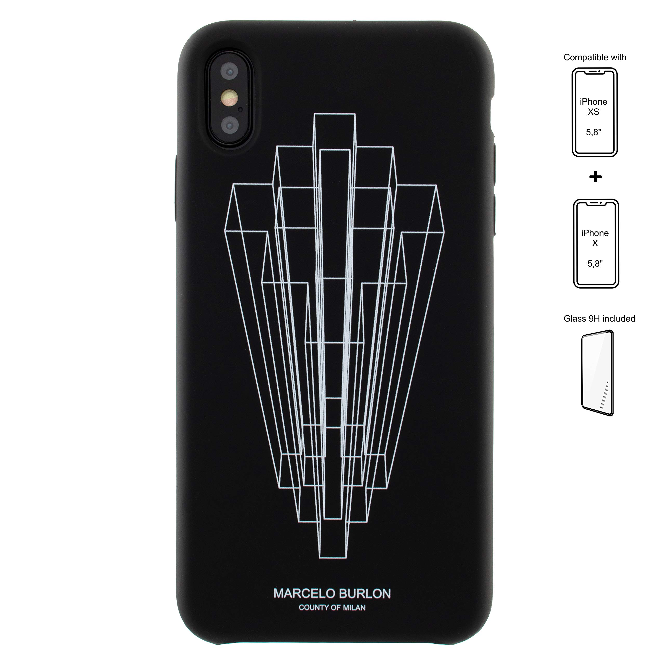 Marcelo Burlon cover iPhone X/XS + vetro 9H soft touch