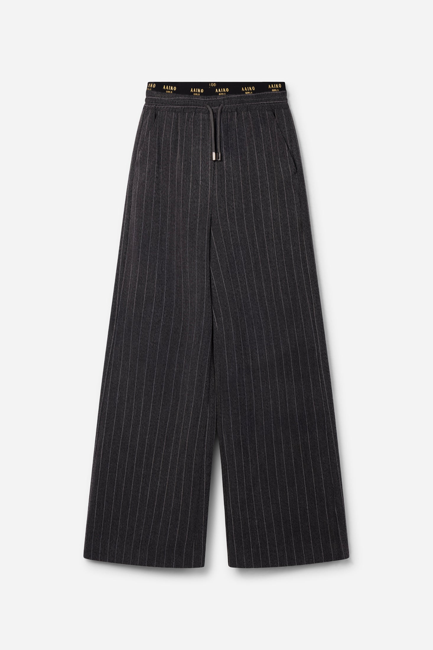 Aaiko Esila pantaloni bambina grigi gessati palazzo