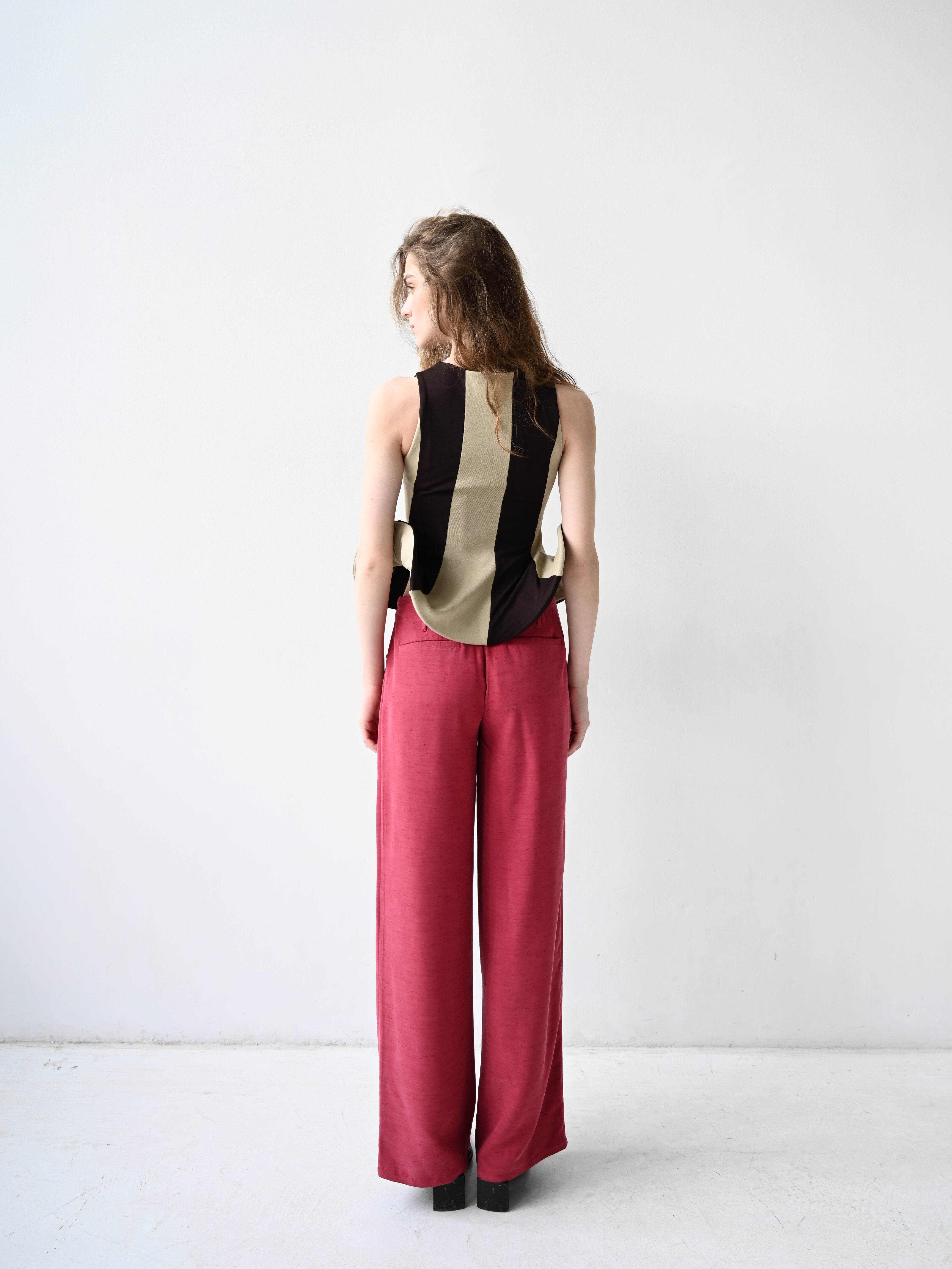 Giglio Tigrato Mica Trousers III pantaloni rosa cupro