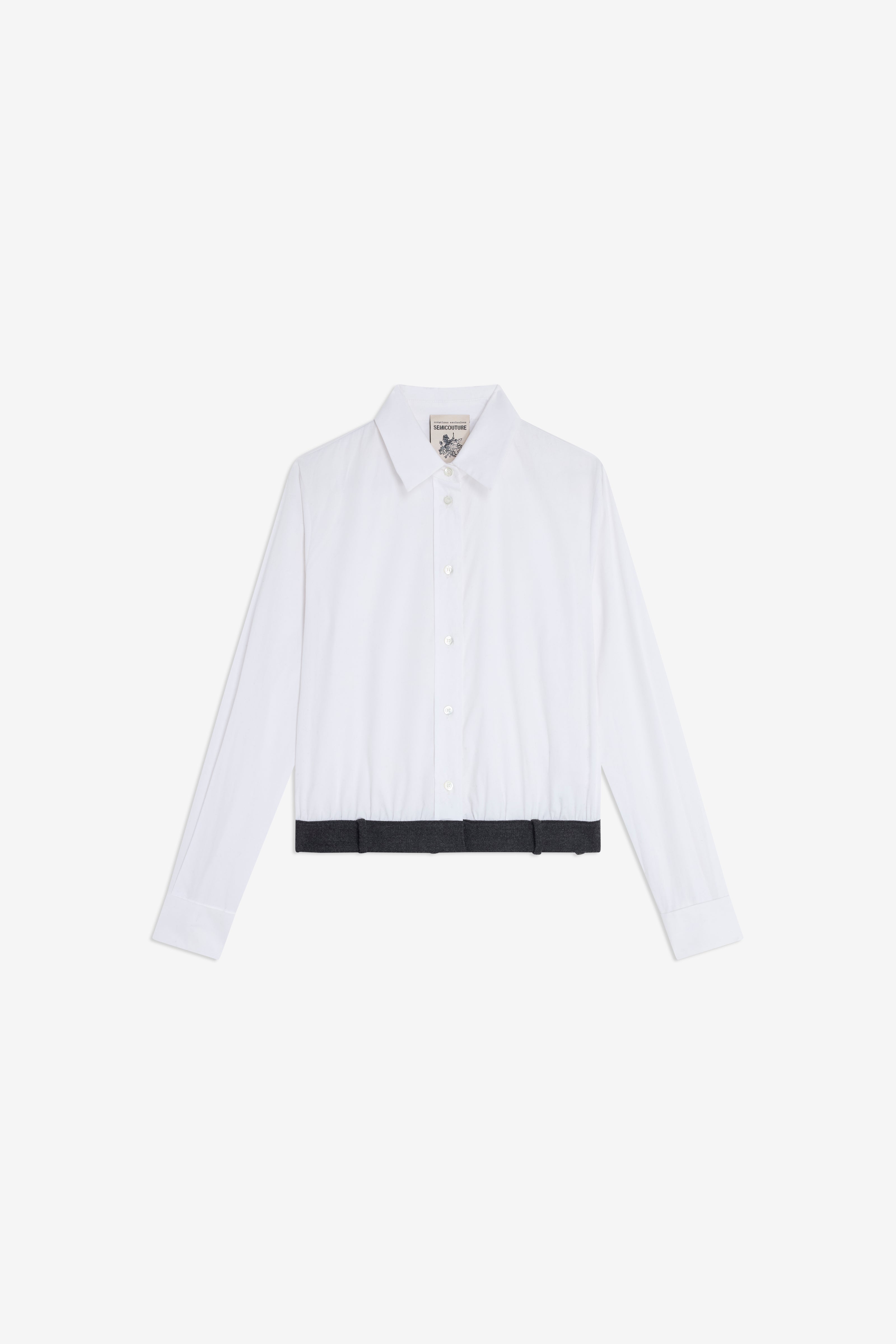 Semicouture Gilberta camicia popeline crop bianco