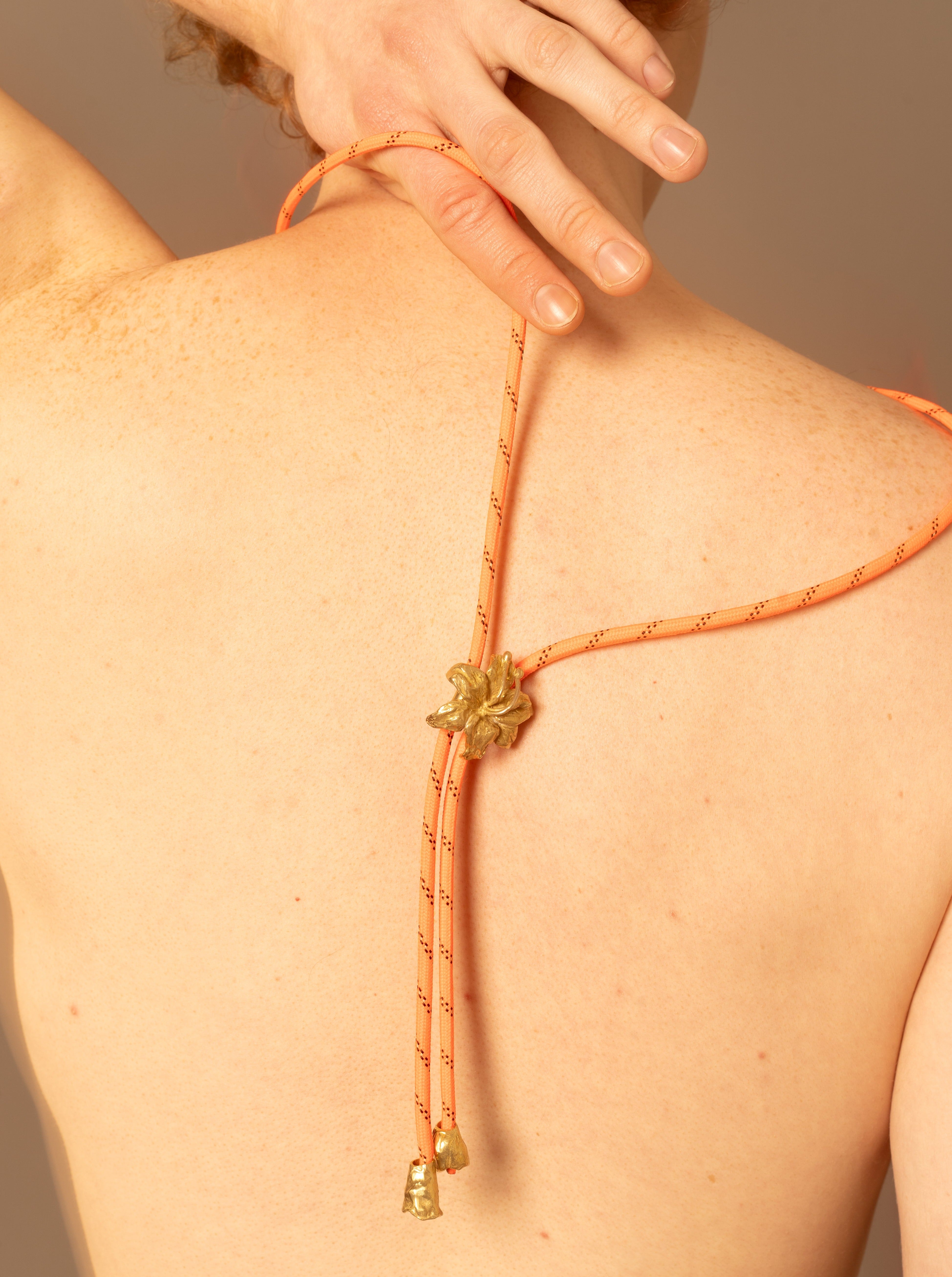 GiglioTigrato Bolo Tie gioiello arancione bronzo