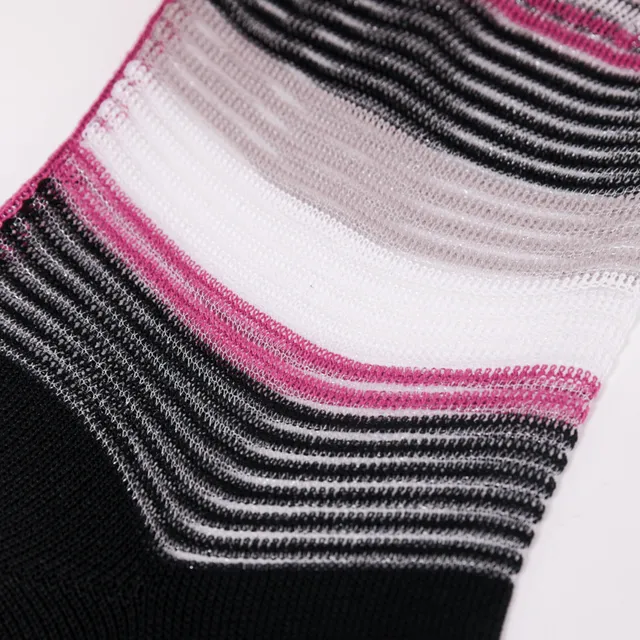 Mimi Mua Calzini a Righe Nero Fuxia Cotone