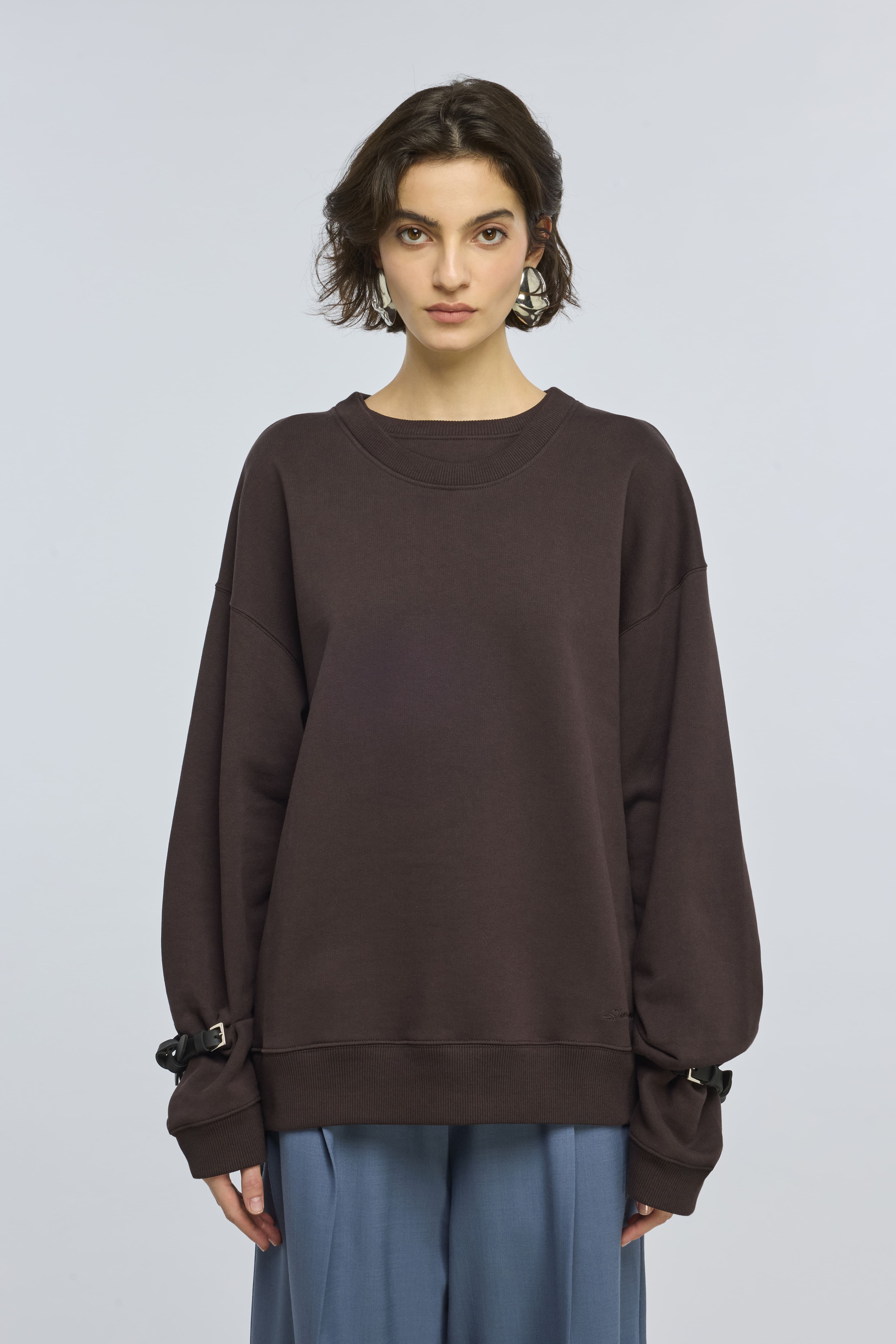 Semicouture Amanda Y6WP01 felpa moka cotone