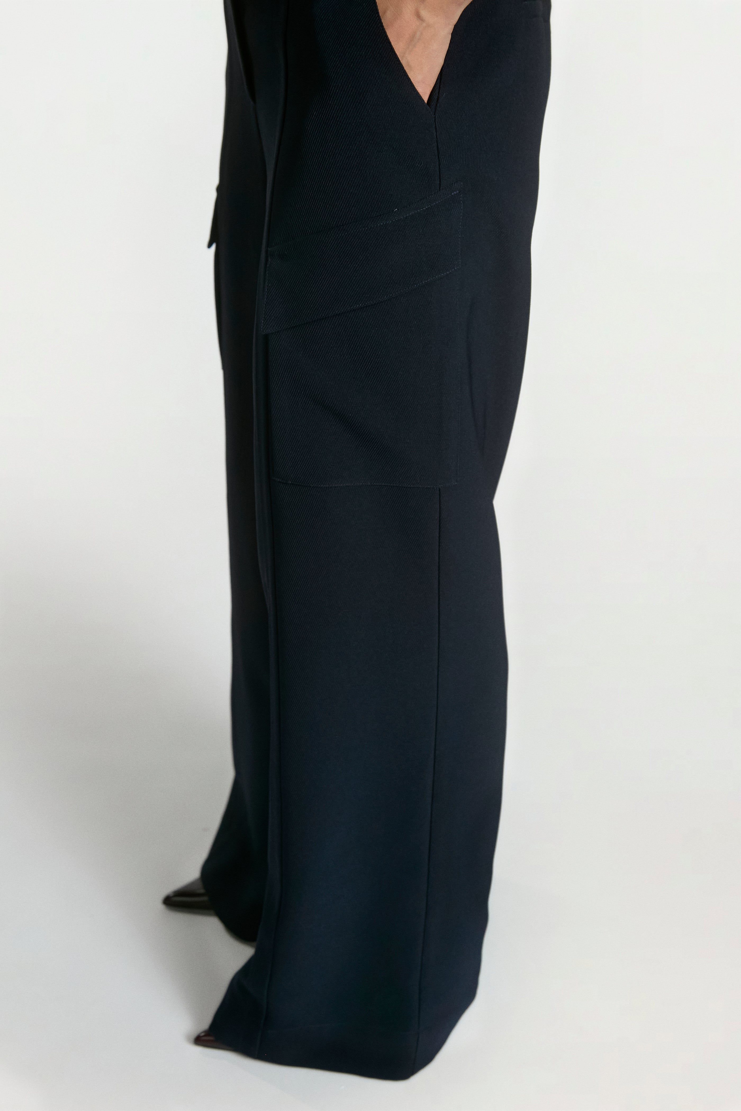 Aaiko Elvar pantaloni blu notte gamba larga