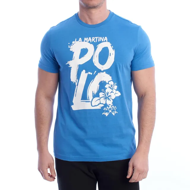 La Martina YMR323-JS206 T-shirt uomo cotone blu S