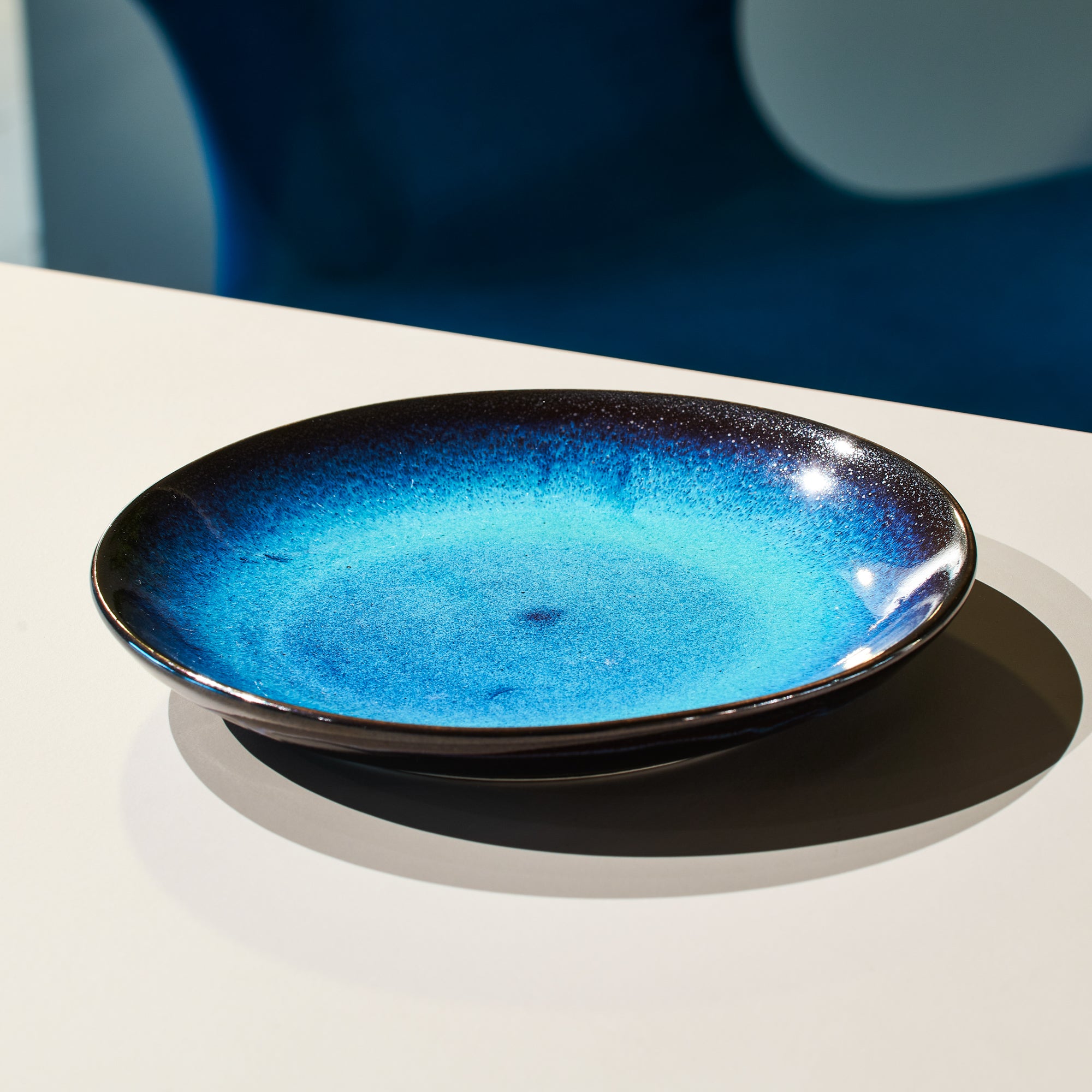 On Earth Cobalto piattino ceramica blu 19 cm vetro riciclato
