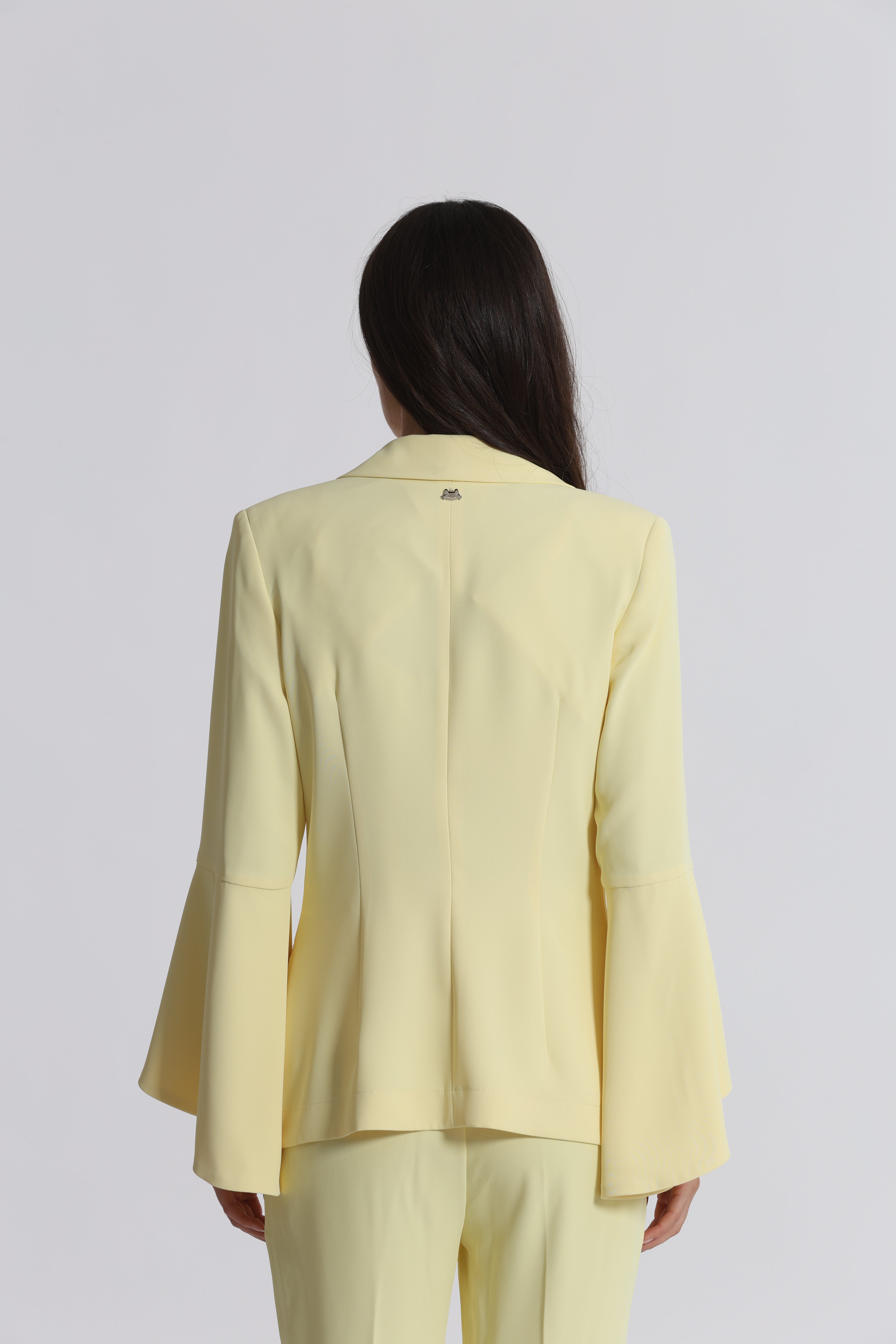 Mimi Mua Giacca con Maniche a Tulipano giallo chiaro elasticizzata