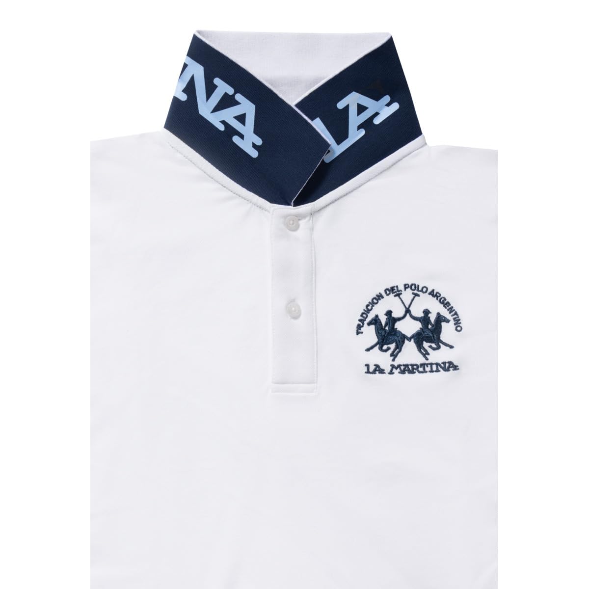 La Martina CCMP11 PK001 polo uomo bianco cotone