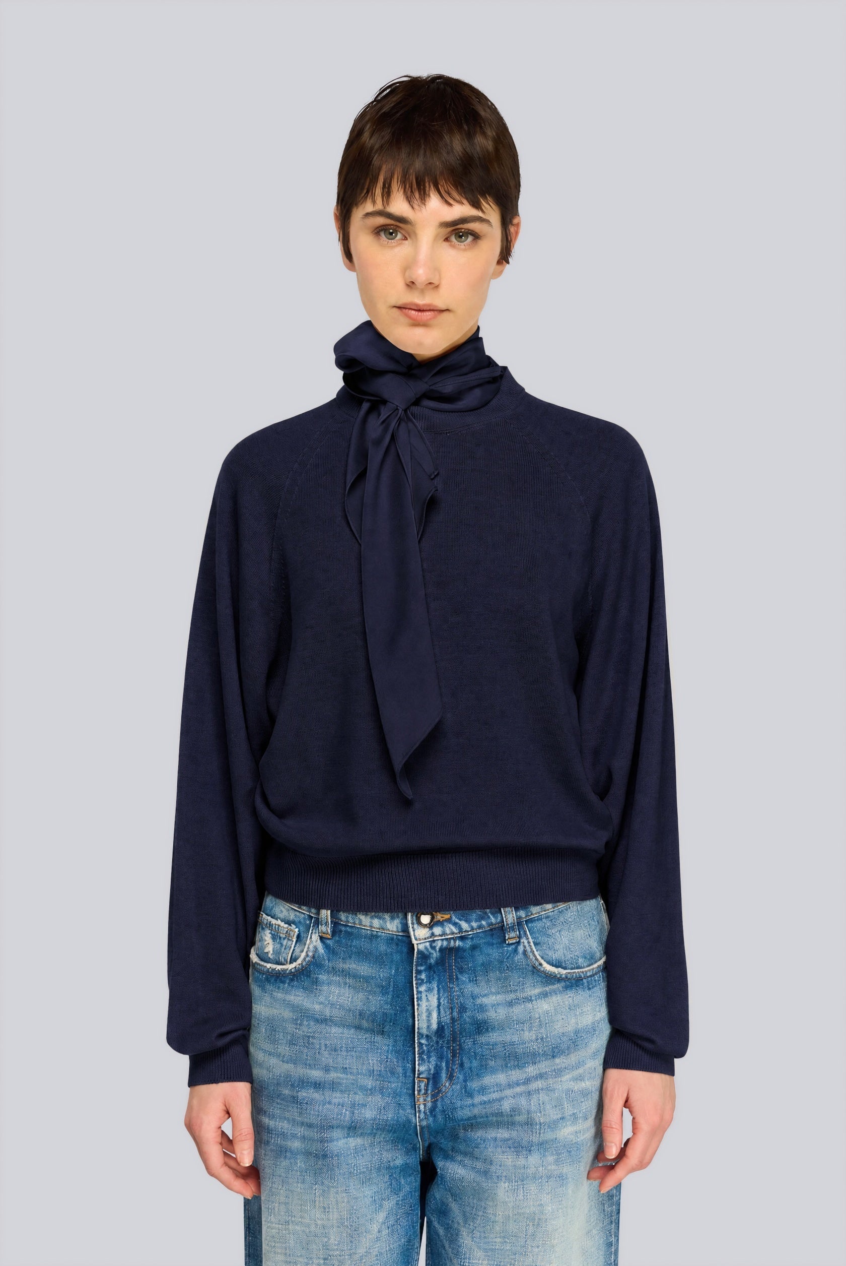 Semicouture Kathi maglia burro lana sciarpa