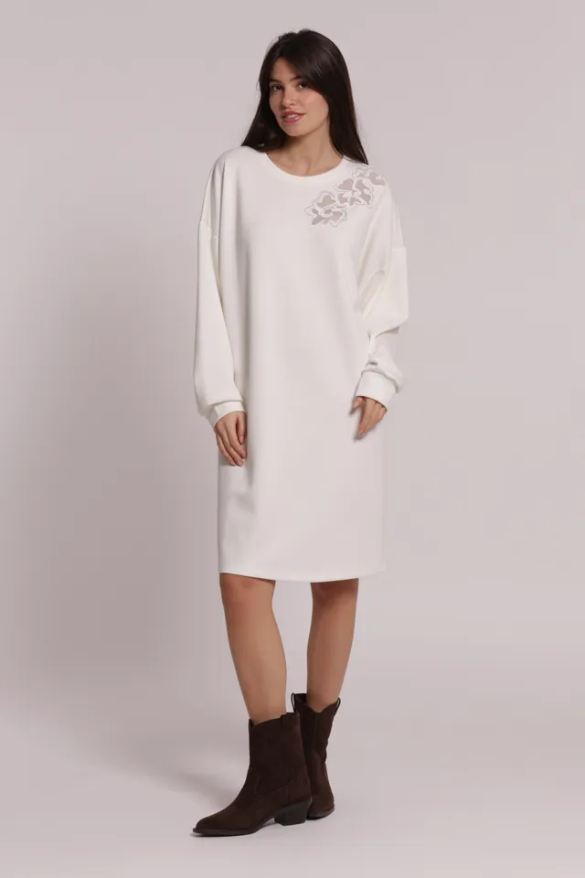 Mimi Mua Felpa Trasparenze Abito Nero con Strass