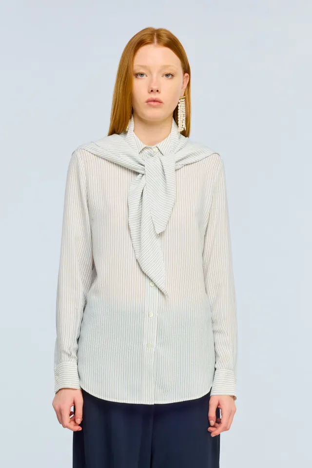 Semicouture Bonnie Y6WU56 camicia righe foulard