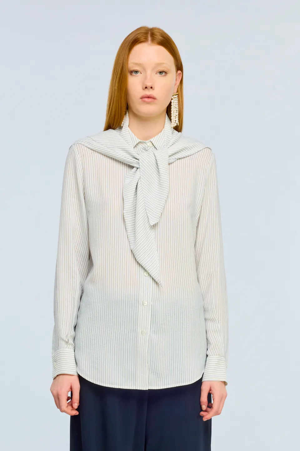 Semicouture Bonnie Y6WU56 camicia righe foulard