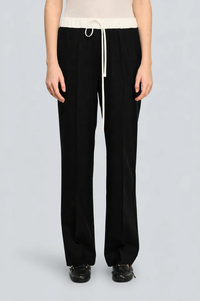 Semicouture Fancy pantalone blue-burro lana