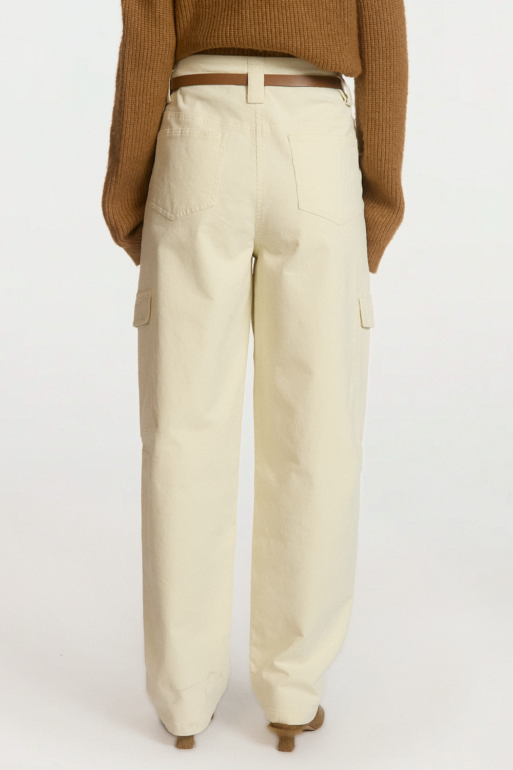 Aaiko Joshua pantaloni crema velluto cargo