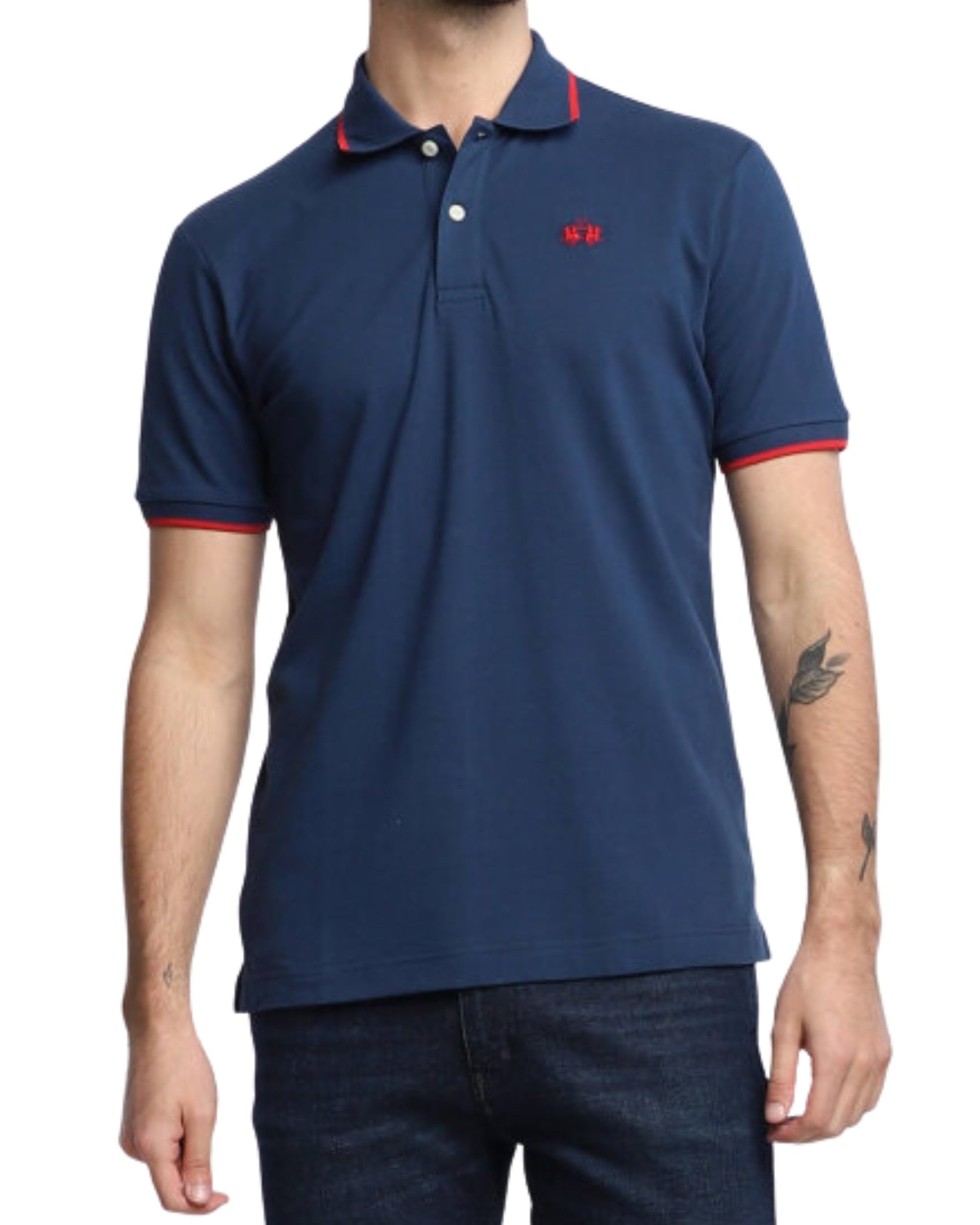 La Martina BPMP04 polo uomo cotone bianco XXL