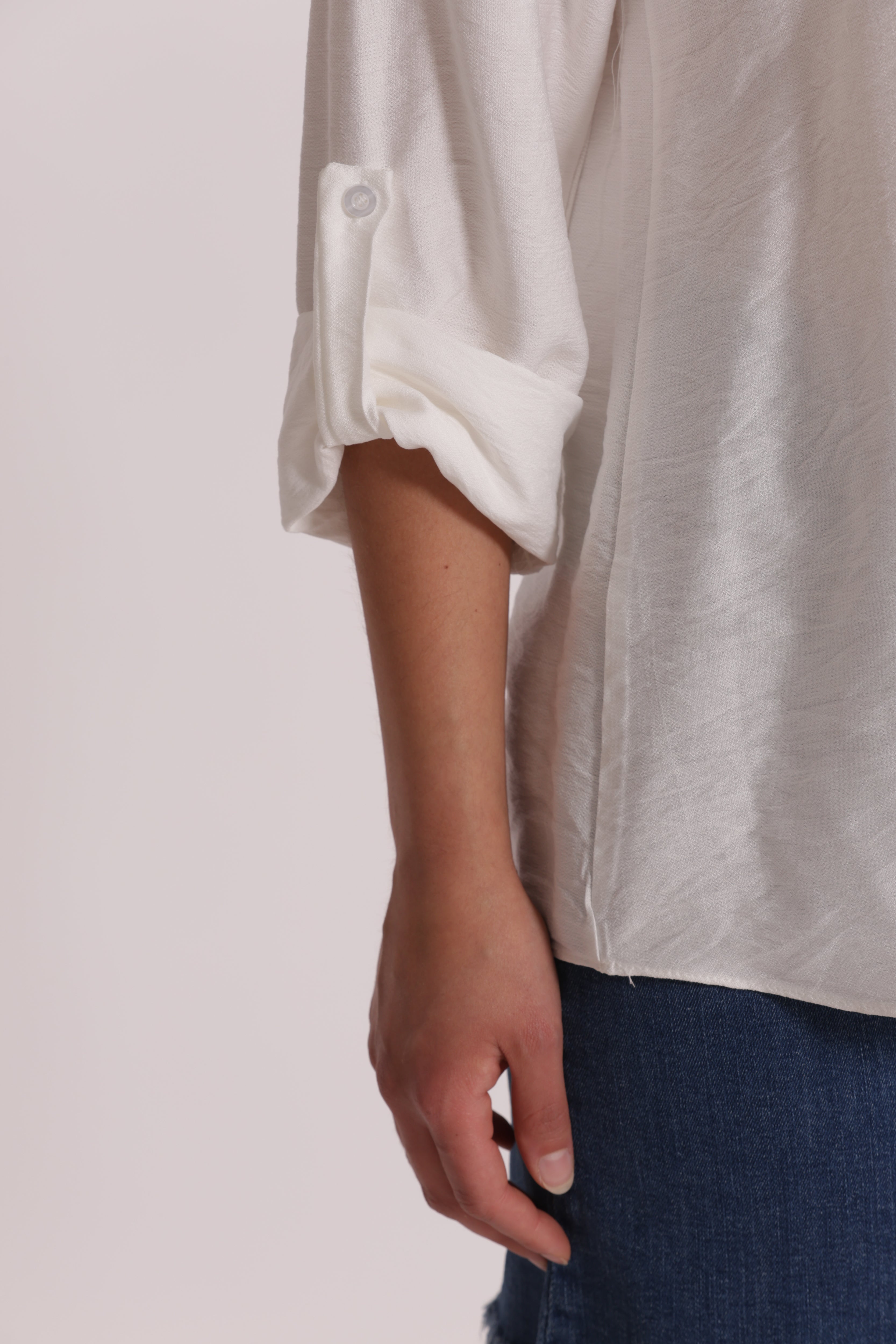 Mimi Mua Blusa Maniche Tre Quarti Bianco S viscosa