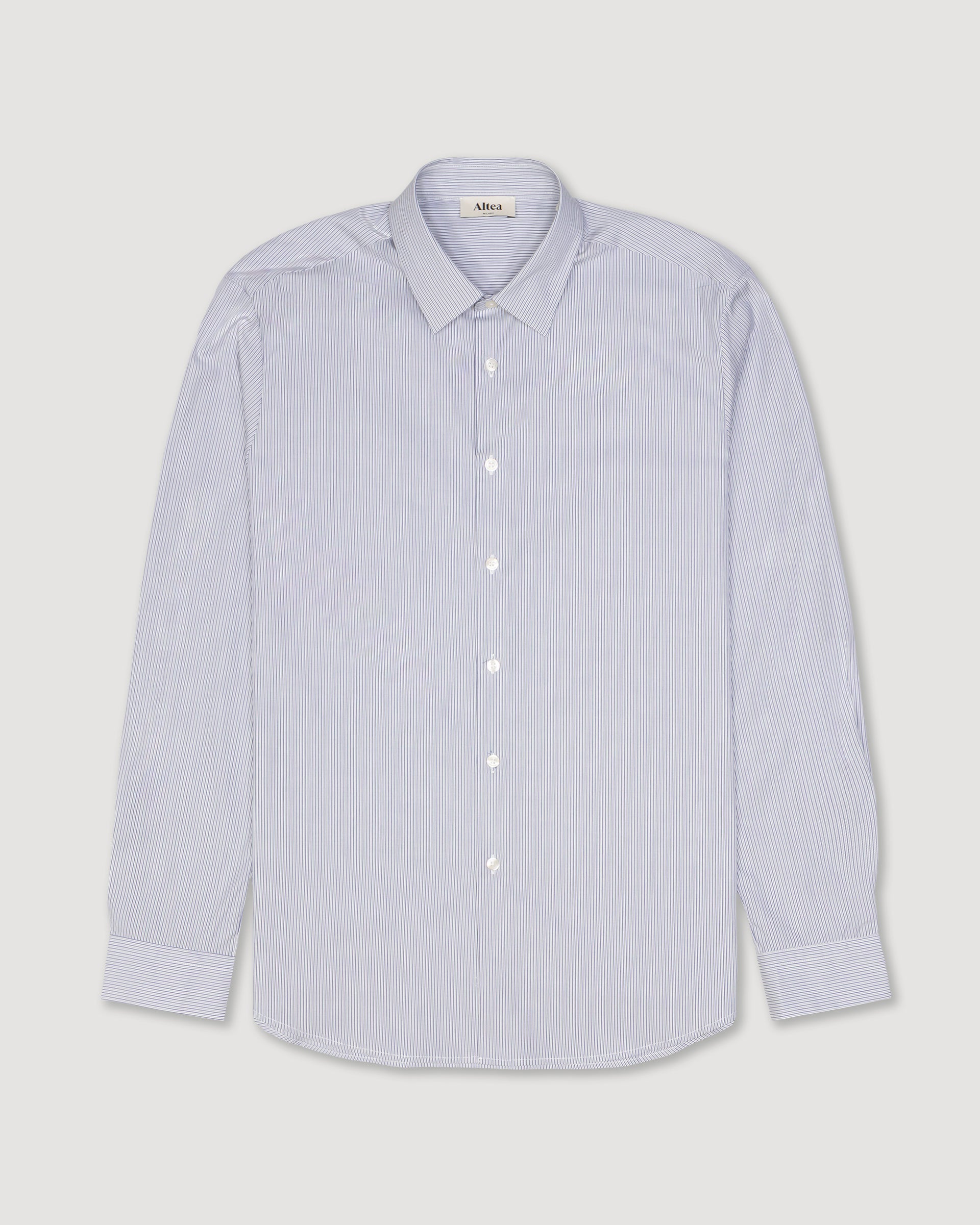 Altea Scott camicia popeline rigato bianco navy