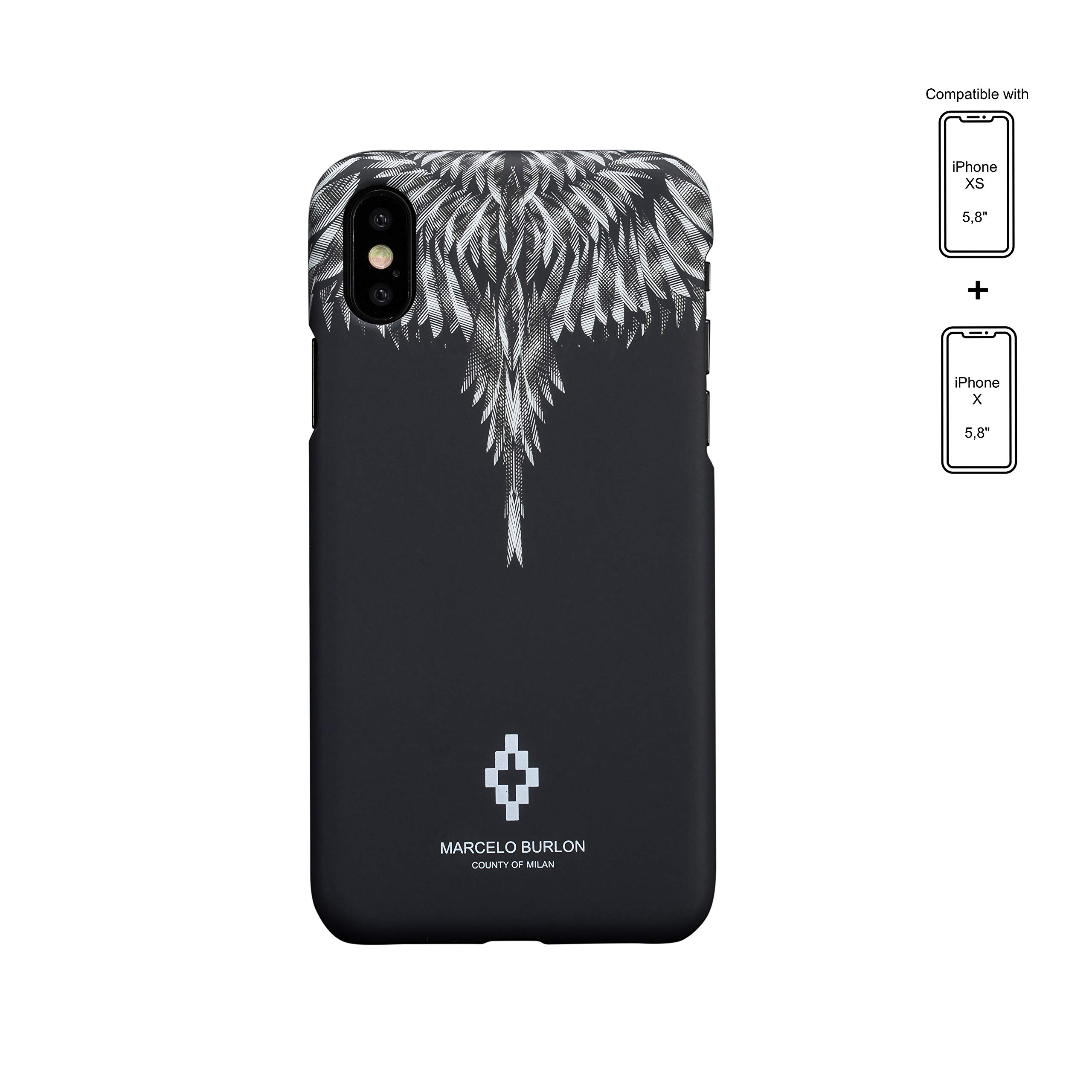 Marcelo Burlon County of Milan cover iPhone X XS rigida vetro 9H