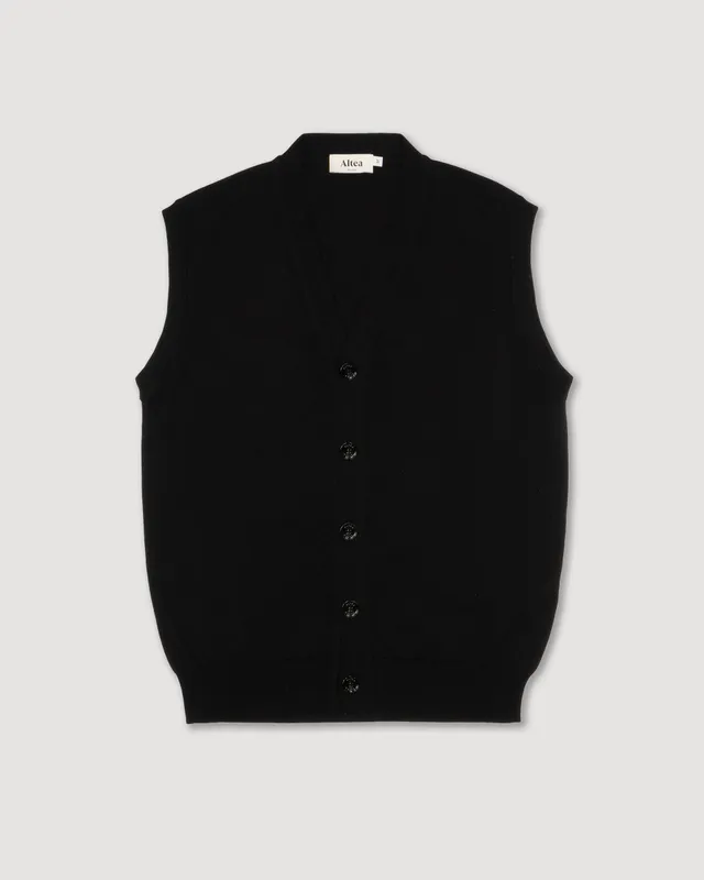 Altea gilet maglia cotone rasato nero