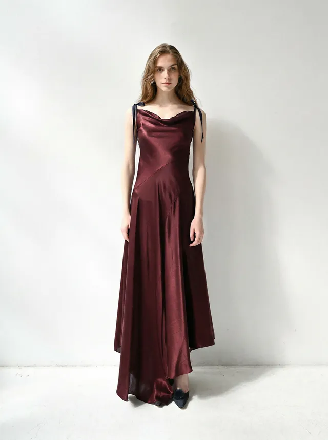 Giglio Tigrato Cleo Dress II vestito seta bordeaux