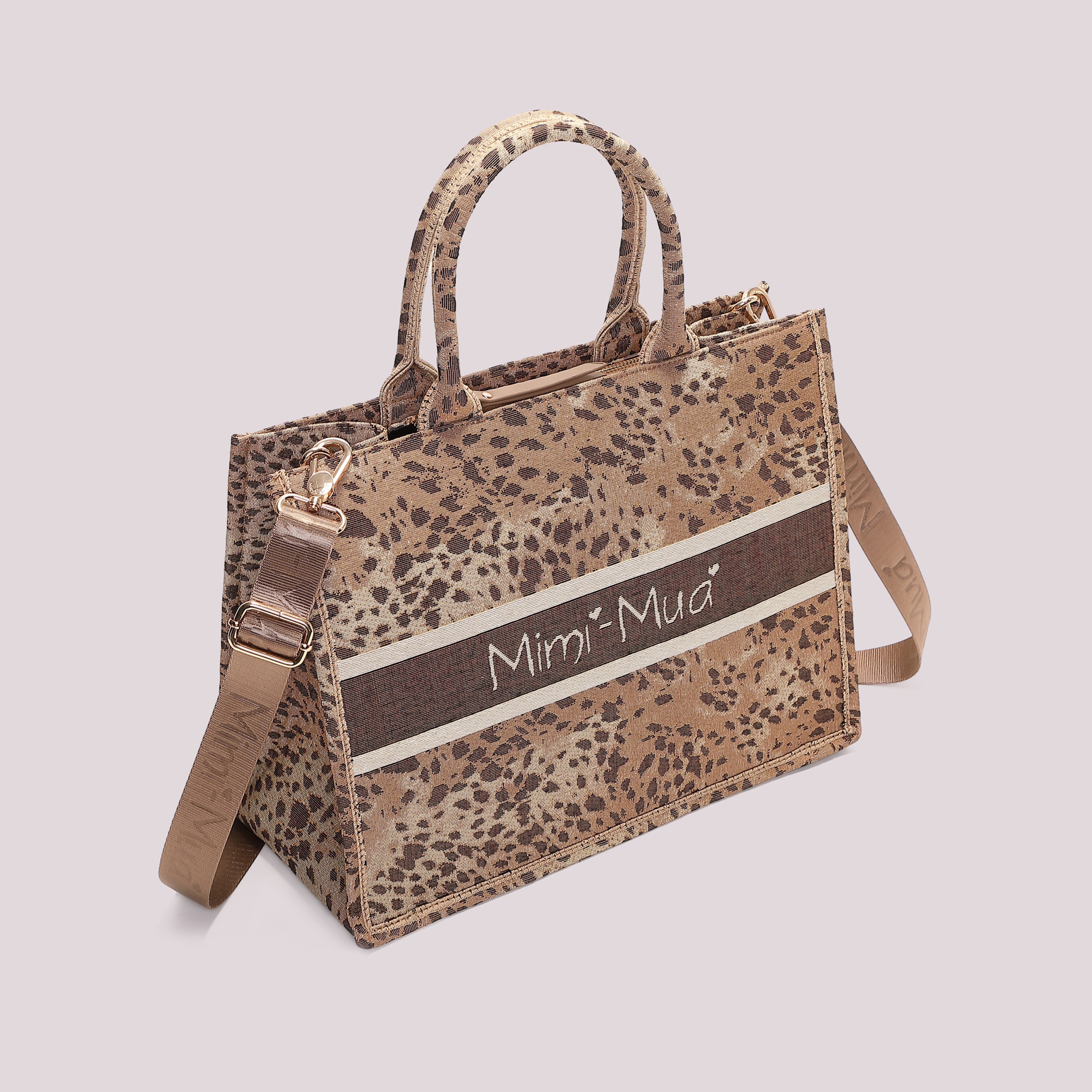 Mimi Mua shopper grande fantasia borsa prugna capiente