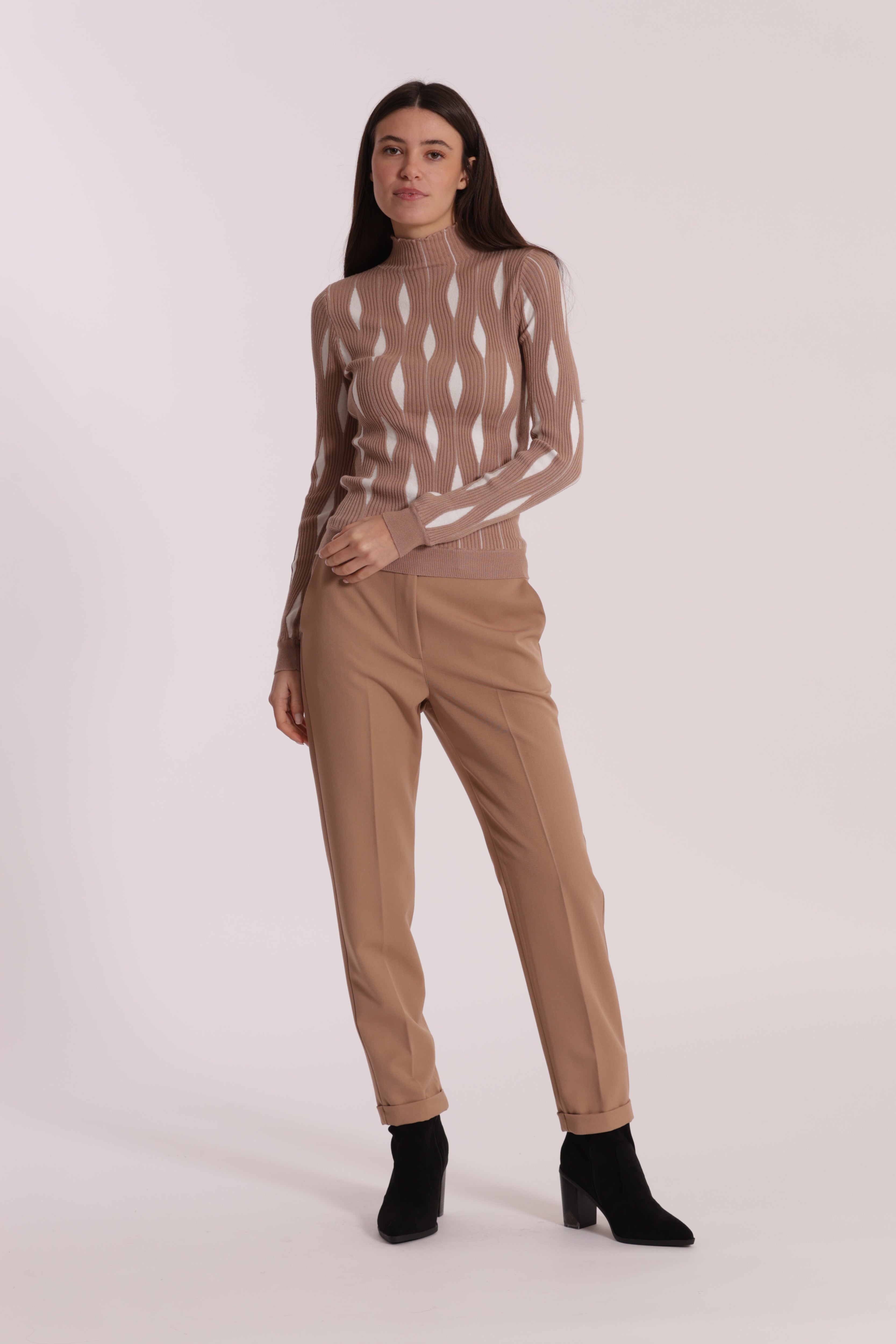 Mimi Mua Pantalone Sigaretta Polyviscosa Nero