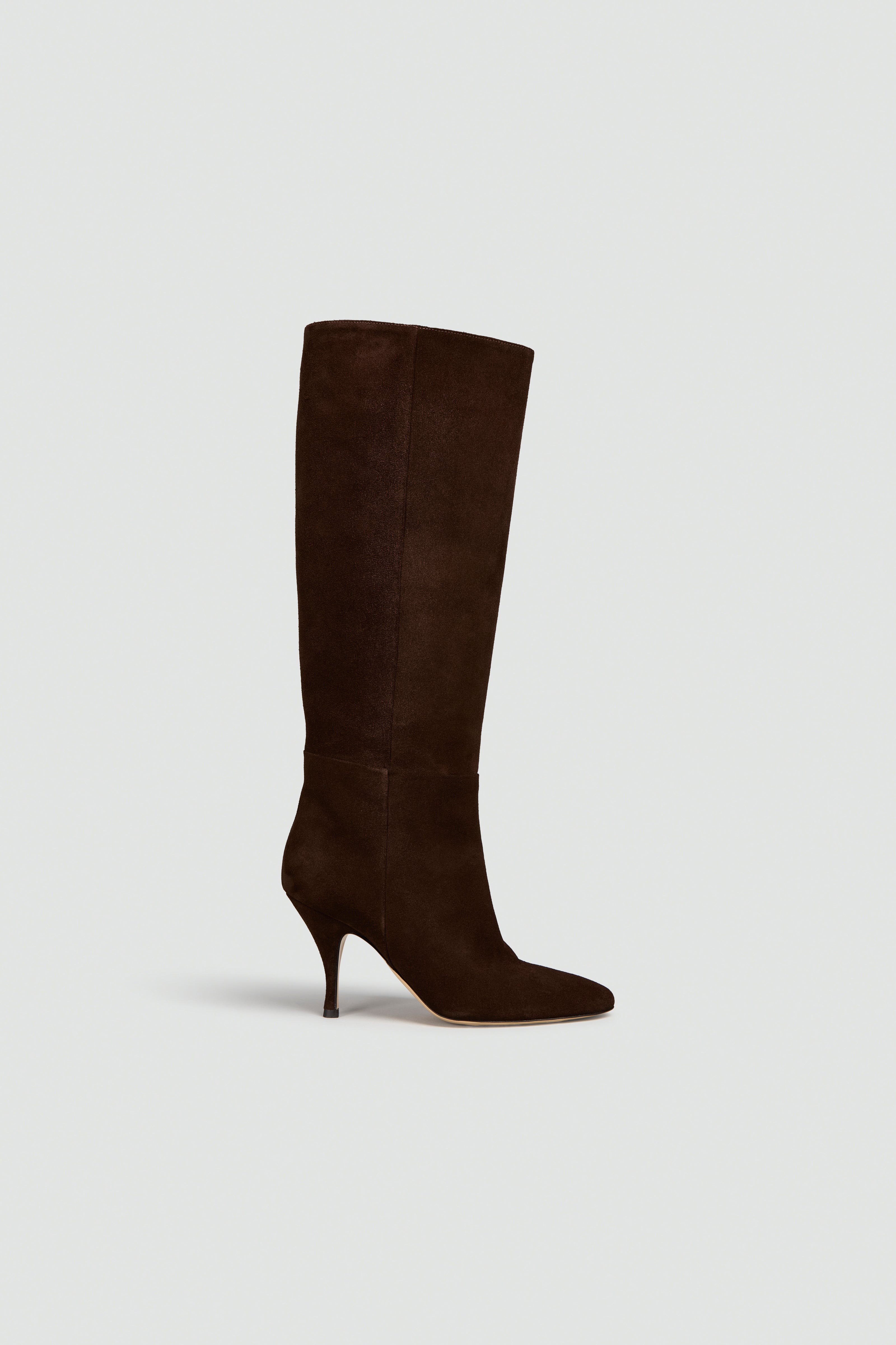 Semicouture Lucinda stivale camoscio moka tacco 5 cm