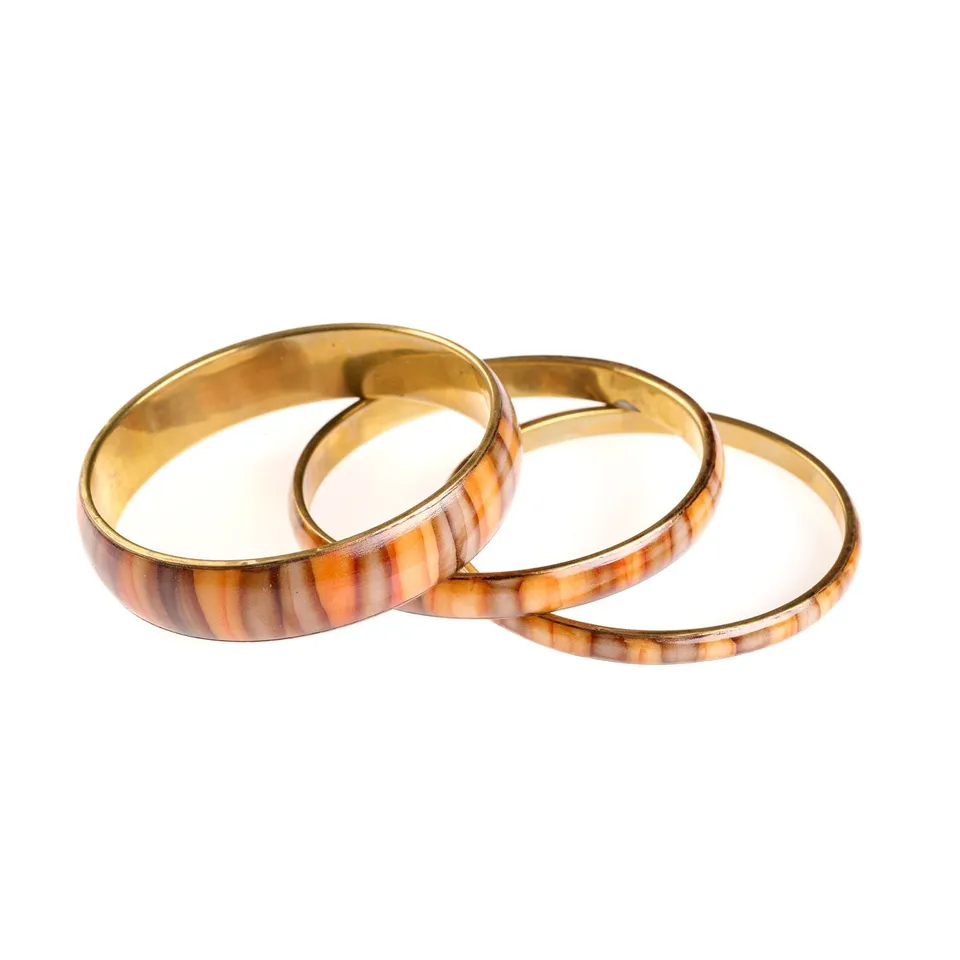 On Earth Guscio set 3 bracciali resina multicolore
