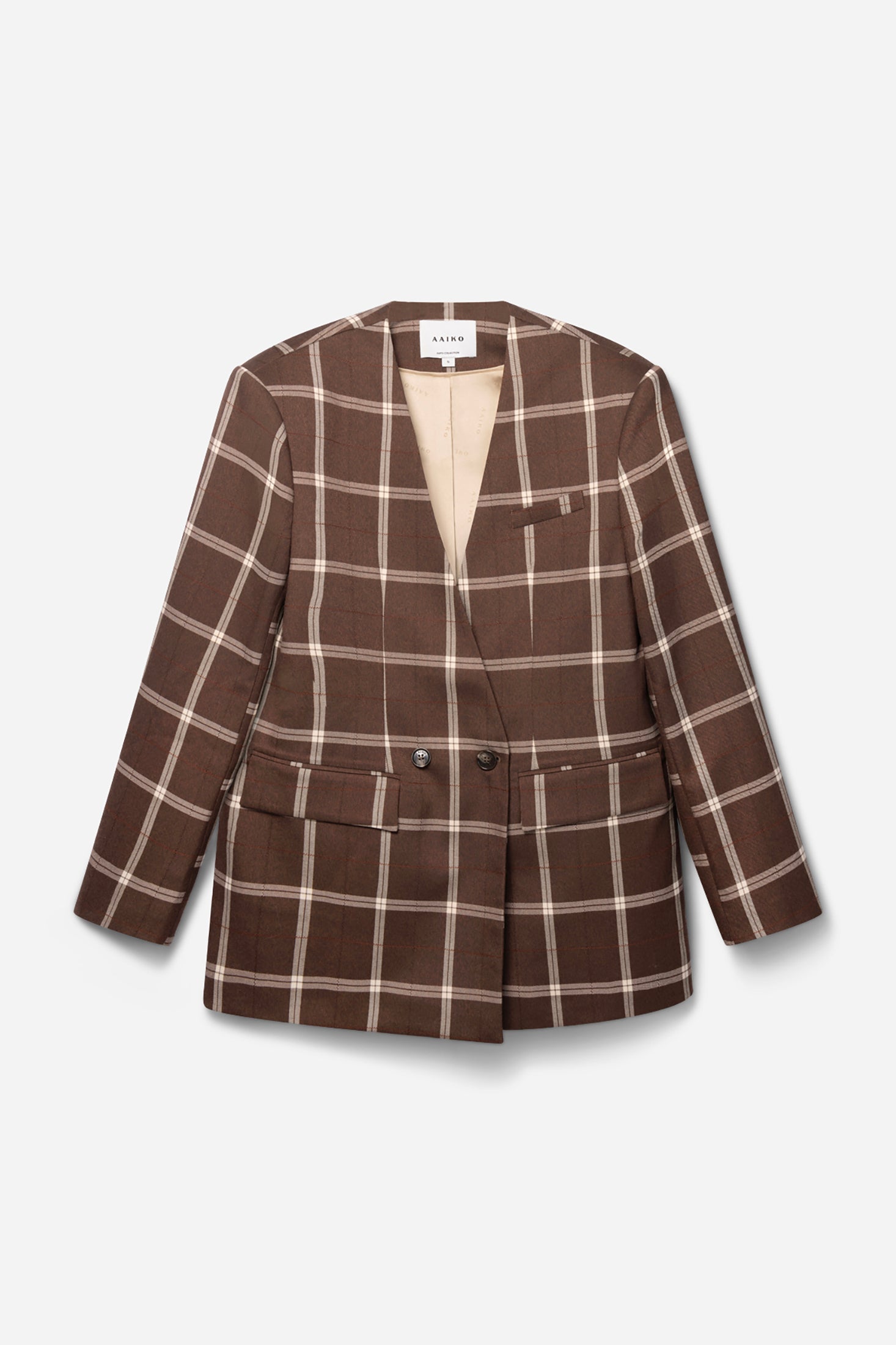 Aaiko Luray blazer quadri marrone Dark Mocha