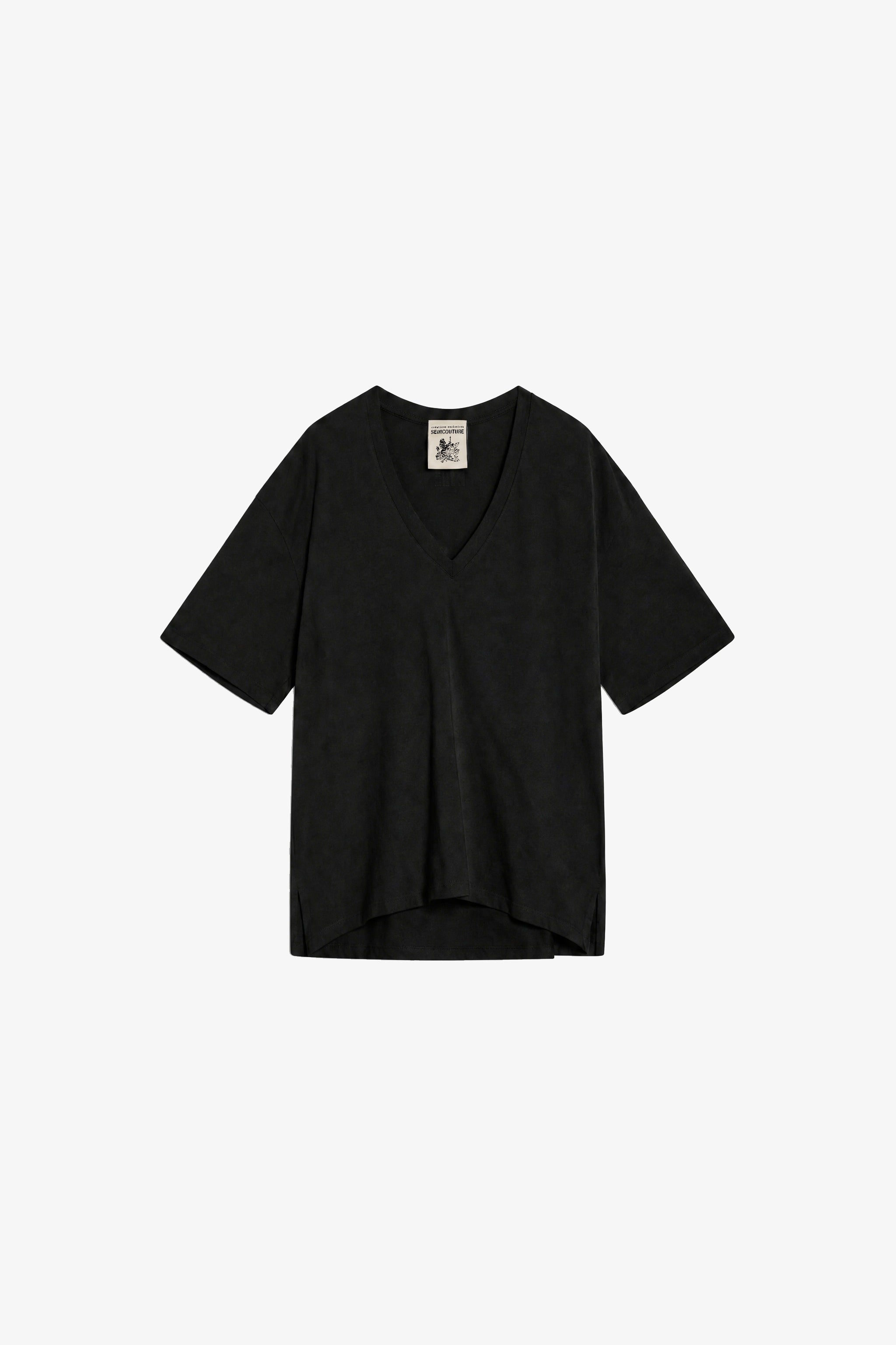Semicouture Jasmine t-shirt scollo V bianco jersey