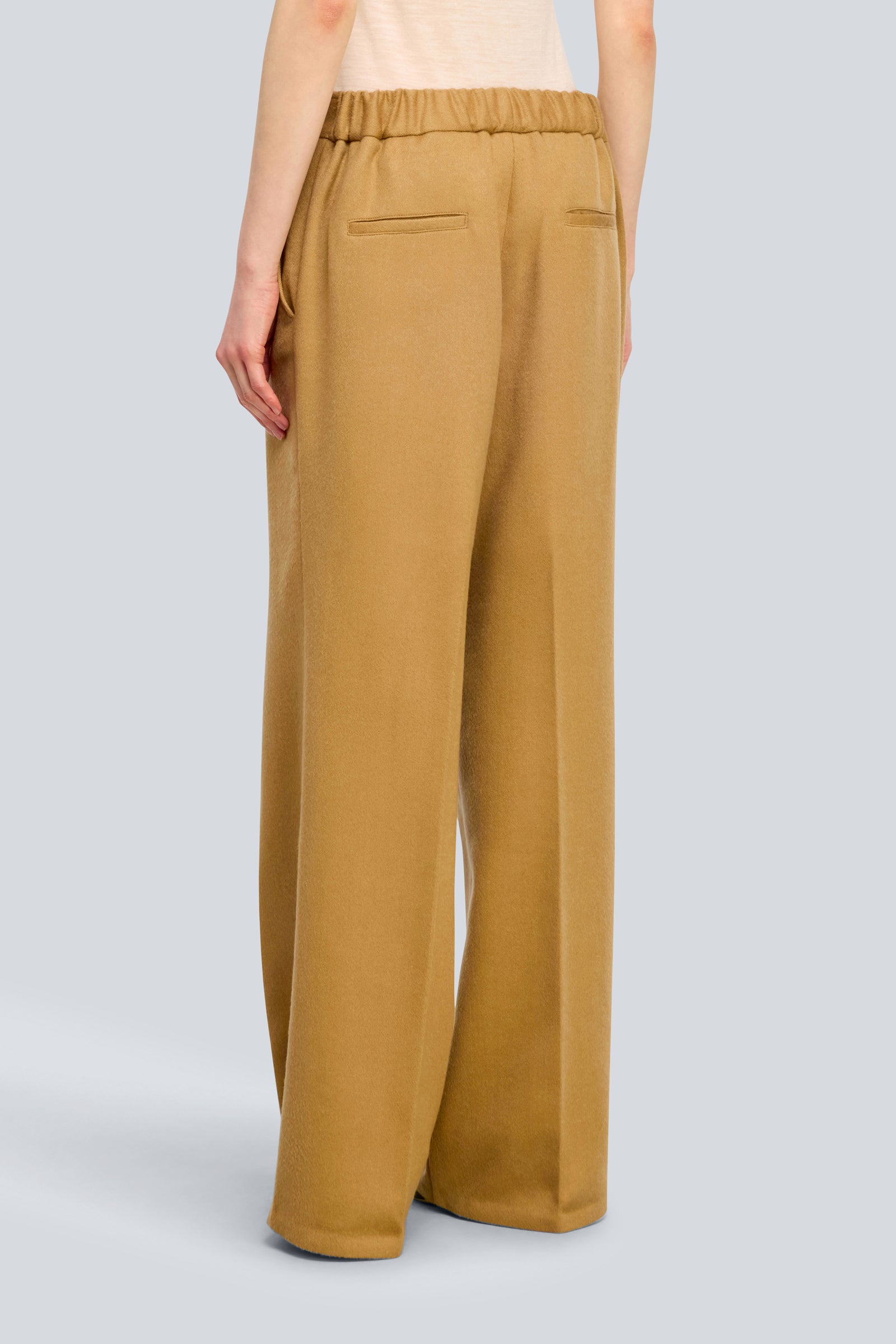 Semicouture Lilia pantalone cammello panno gamba dritta