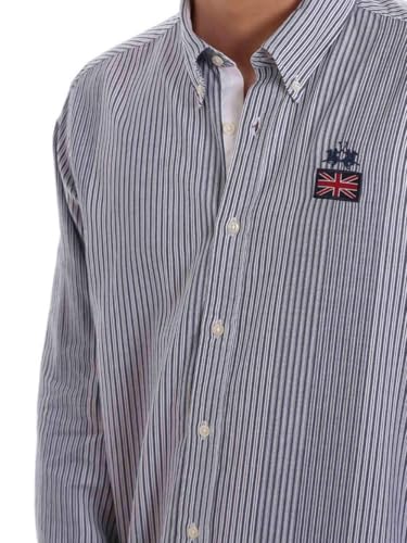 La Martina OMC021 PP472 camicia uomo M bianca