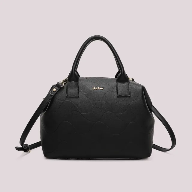 Mimi Mua Bauletto Motivo Onda Borsa Bianco 31 cm