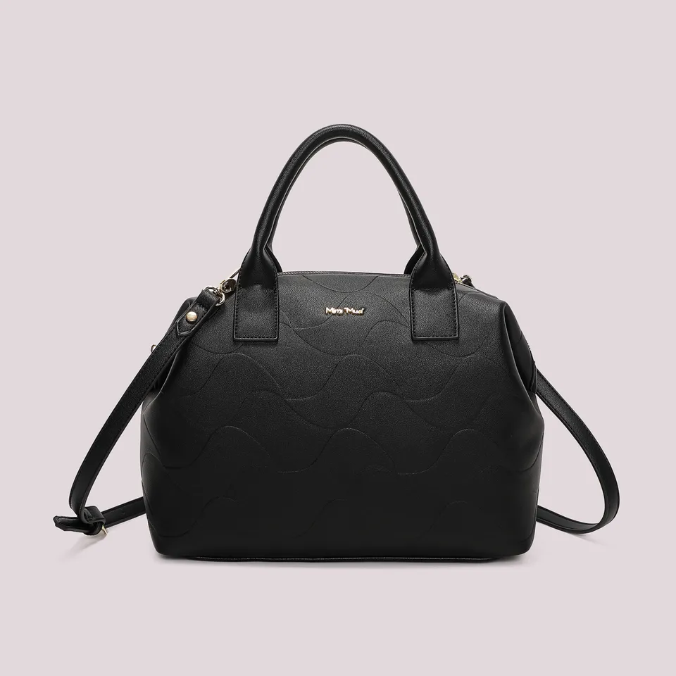 Mimi Mua Bauletto Motivo Onda Borsa Bianco 31 cm