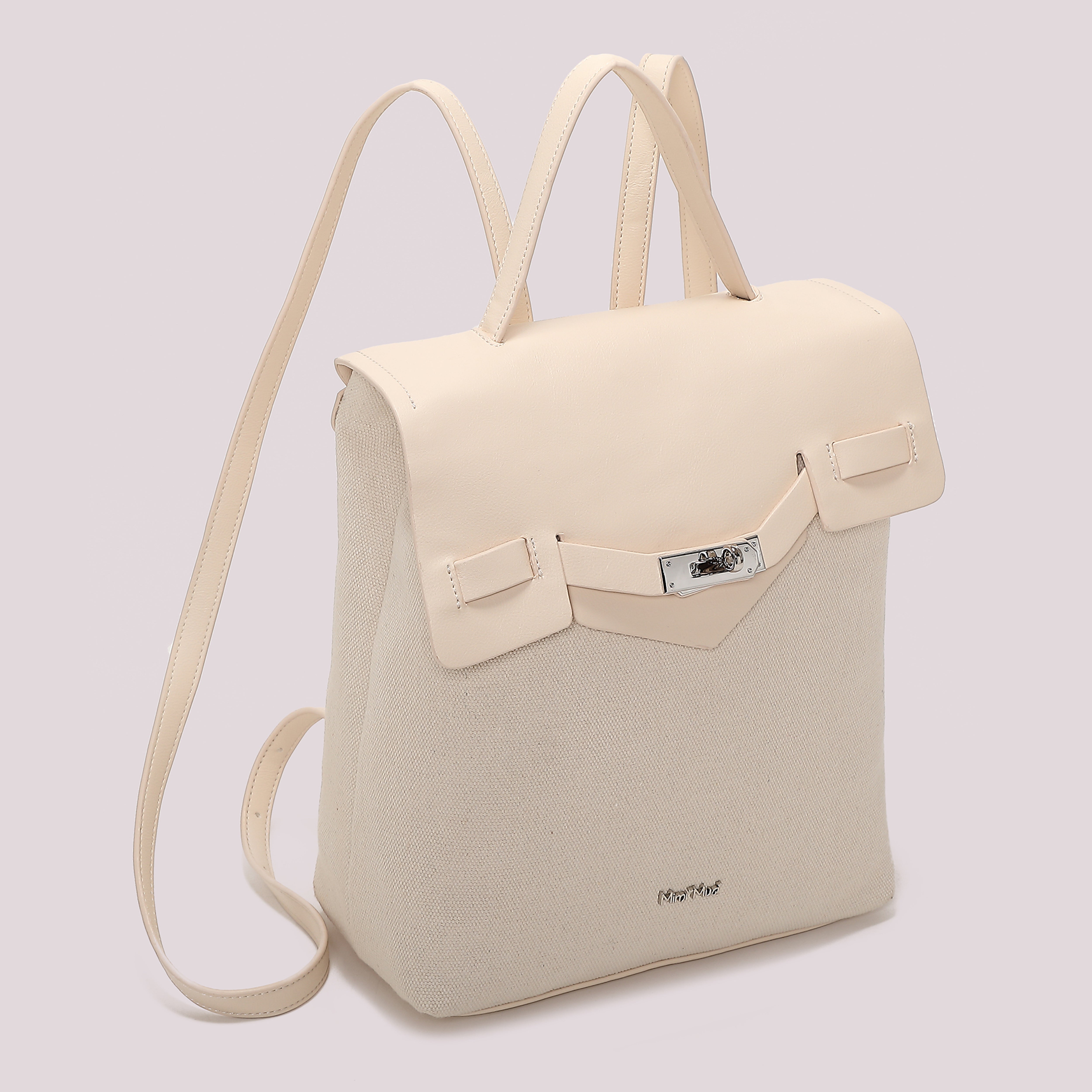 Mimi Mua Patta Canvas Zaino Panna