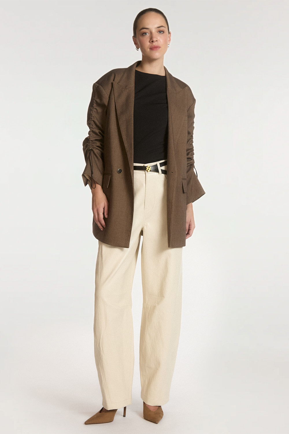 Aaiko Kendal blazer tweed marrone doppiopetto