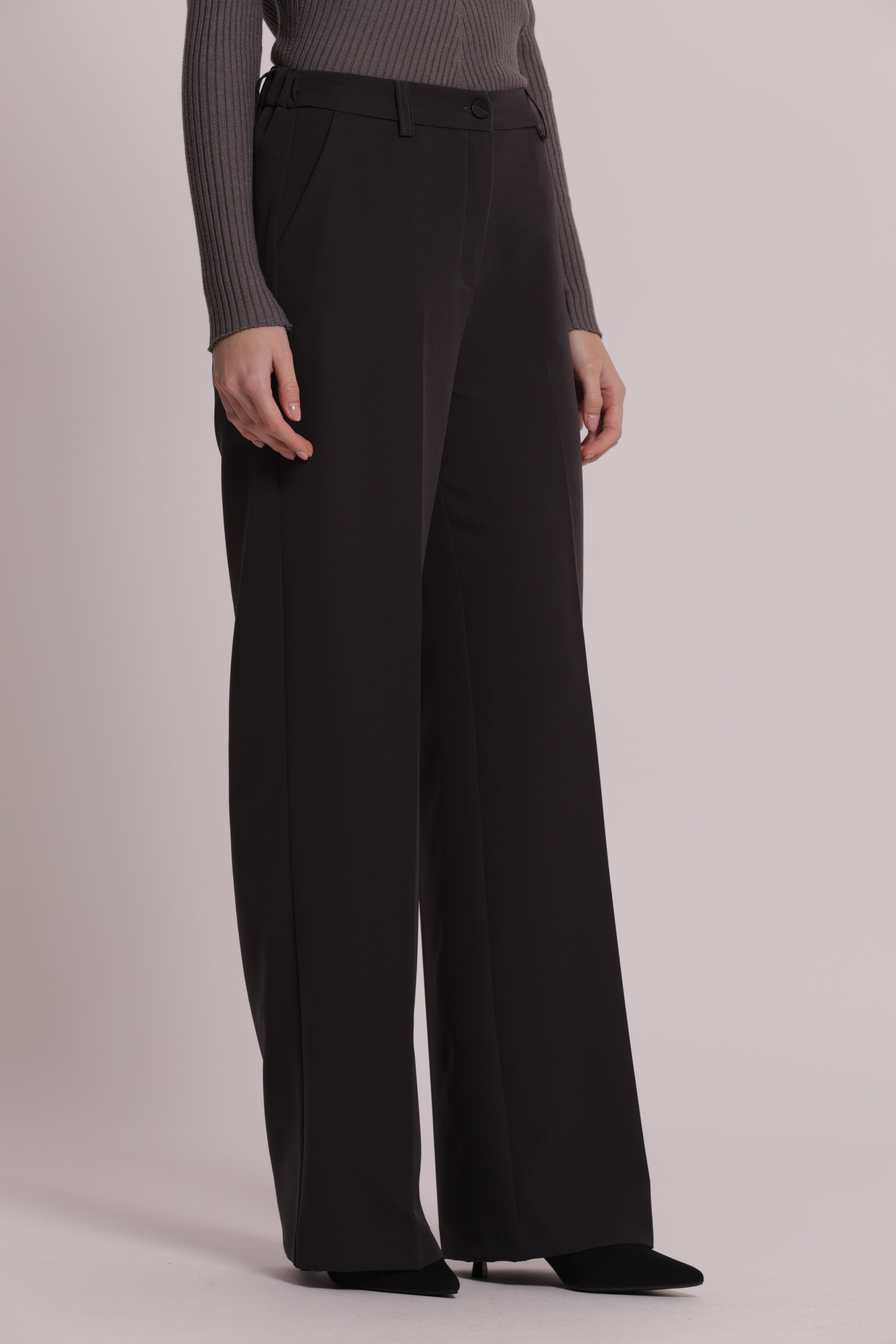 Mimi Mua Palazzo elastico pantalone palazzo tessuto tecnico