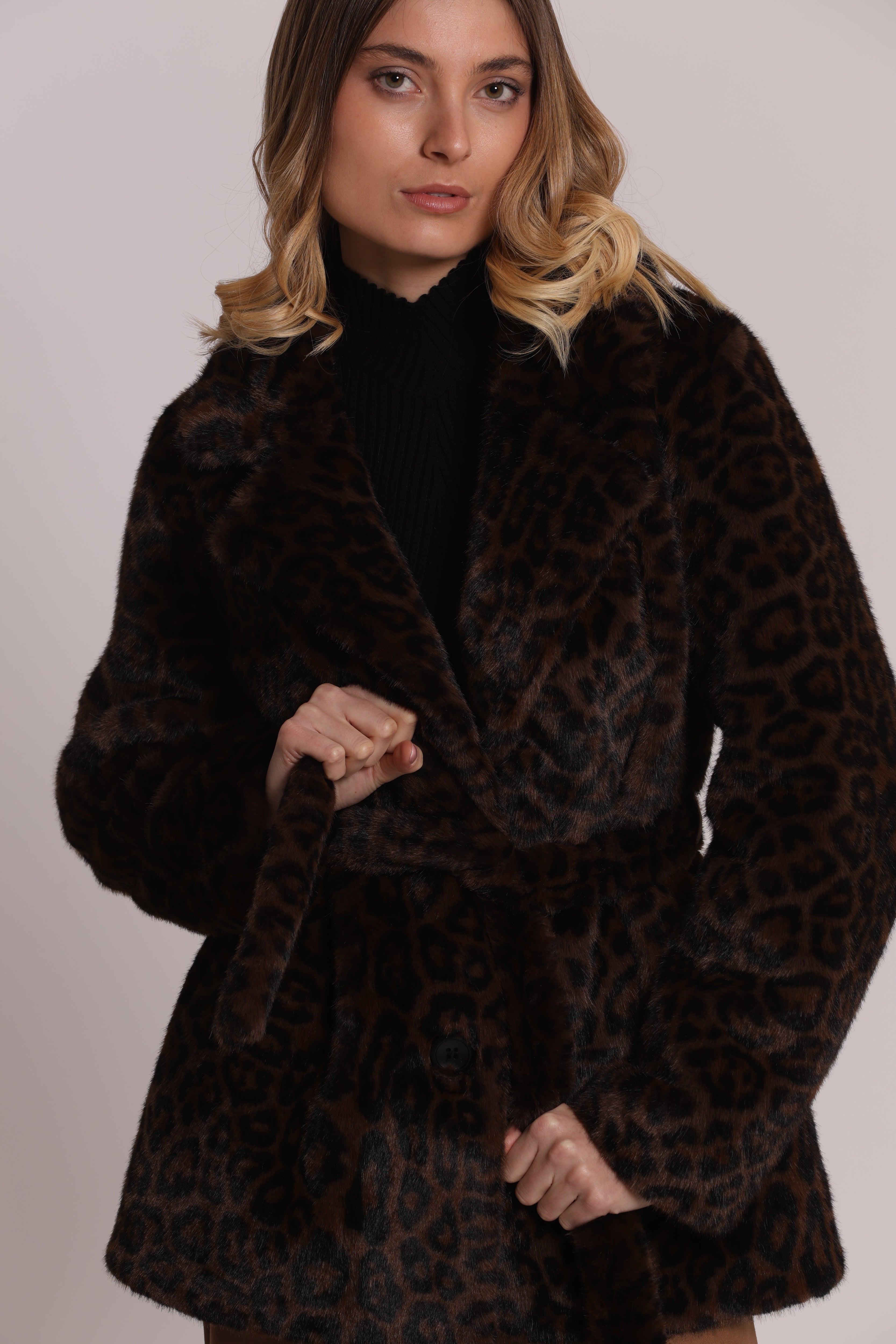 Mimi Mua Cappotto Pelliccia Animalier Ecologica