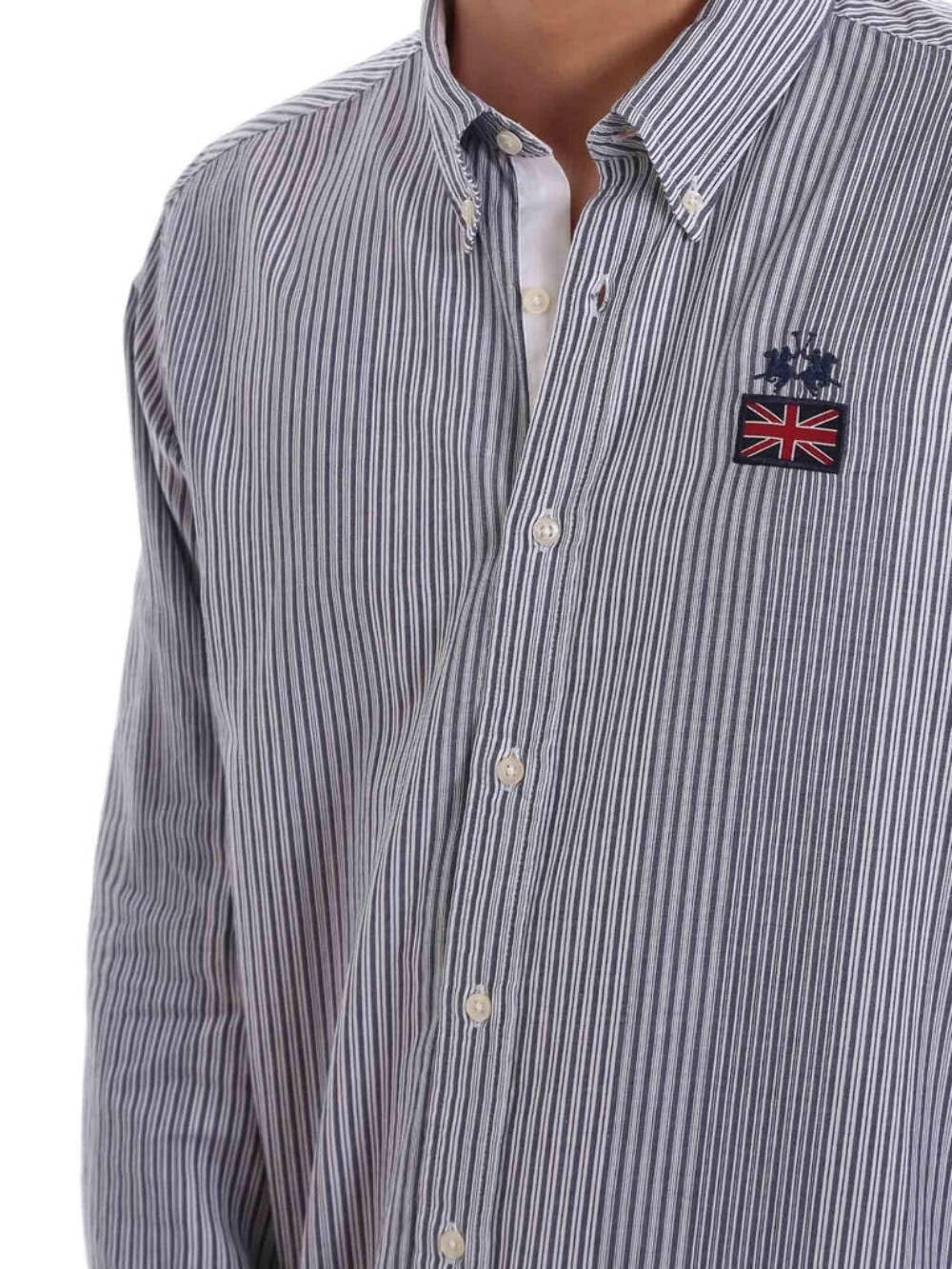 La Martina OMC021 PP472 camicia uomo M bianca