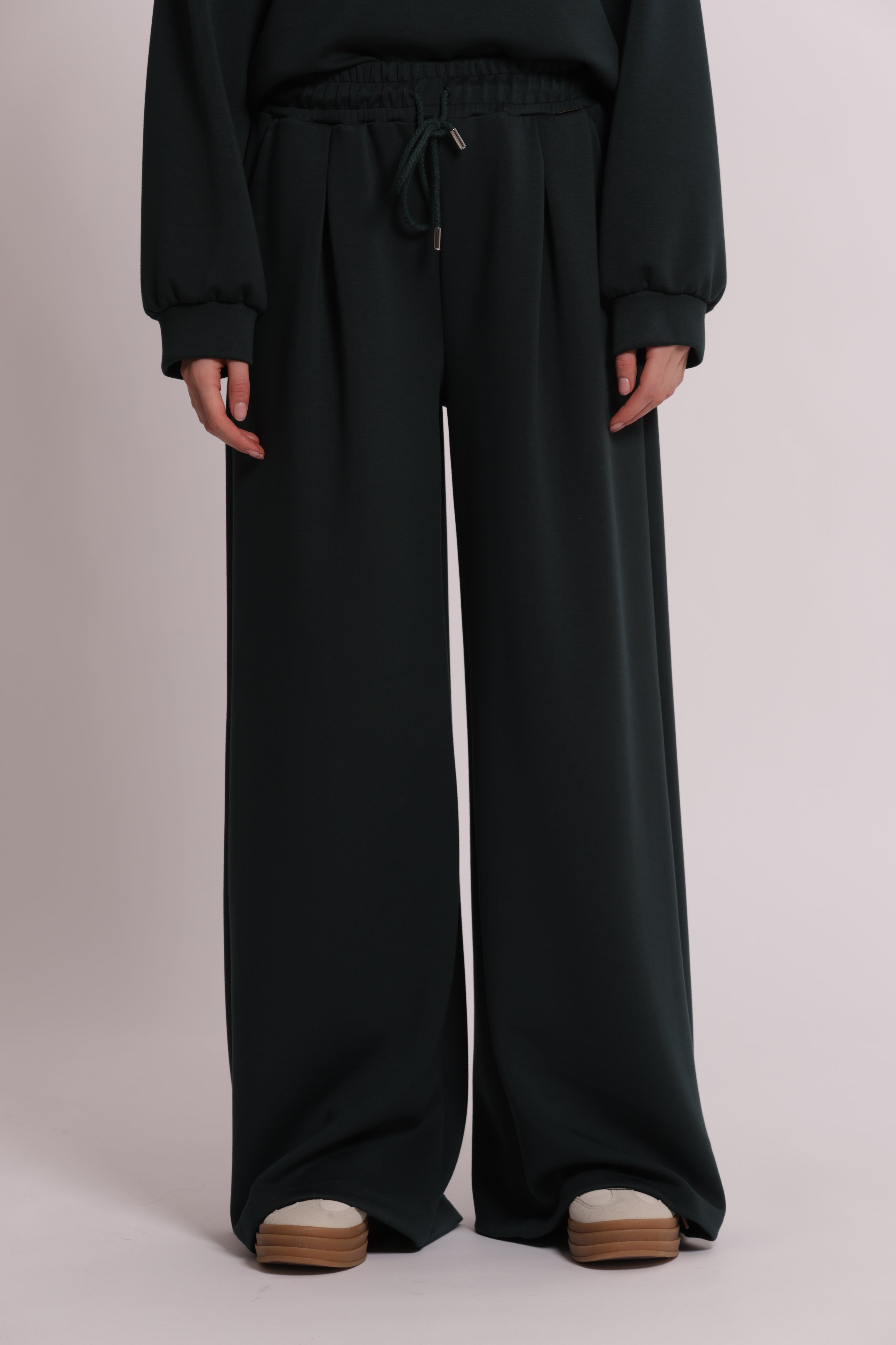 Mimi Mua Pantalone Felpa Palazzo pantaloni verde till