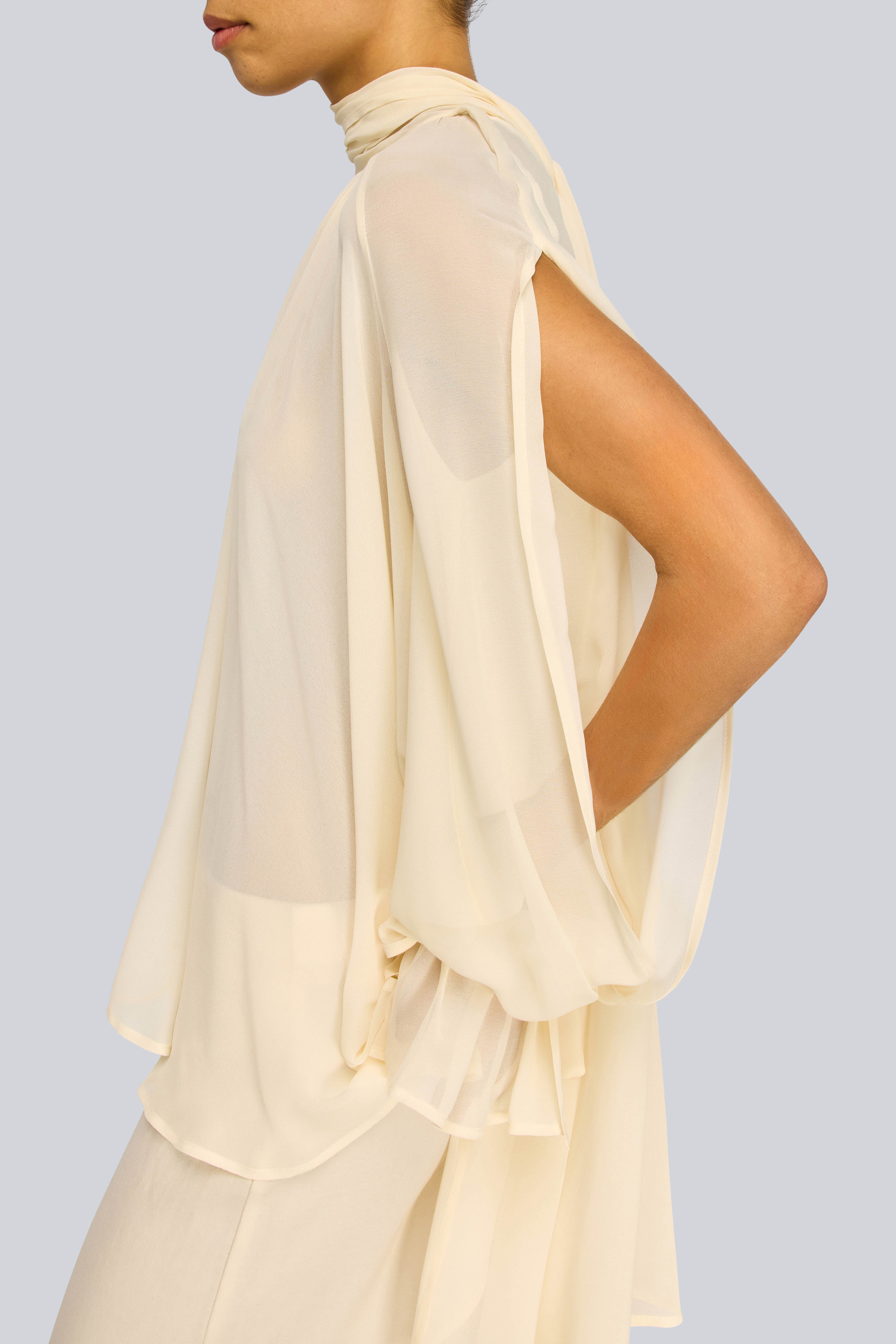 Semicouture Renie blusa georgette burro foulard