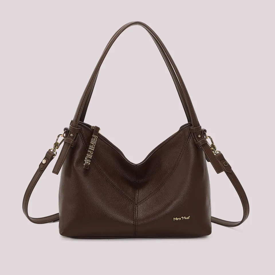 Mimi Mua borsa a spalla zip lettere nera 29 cm